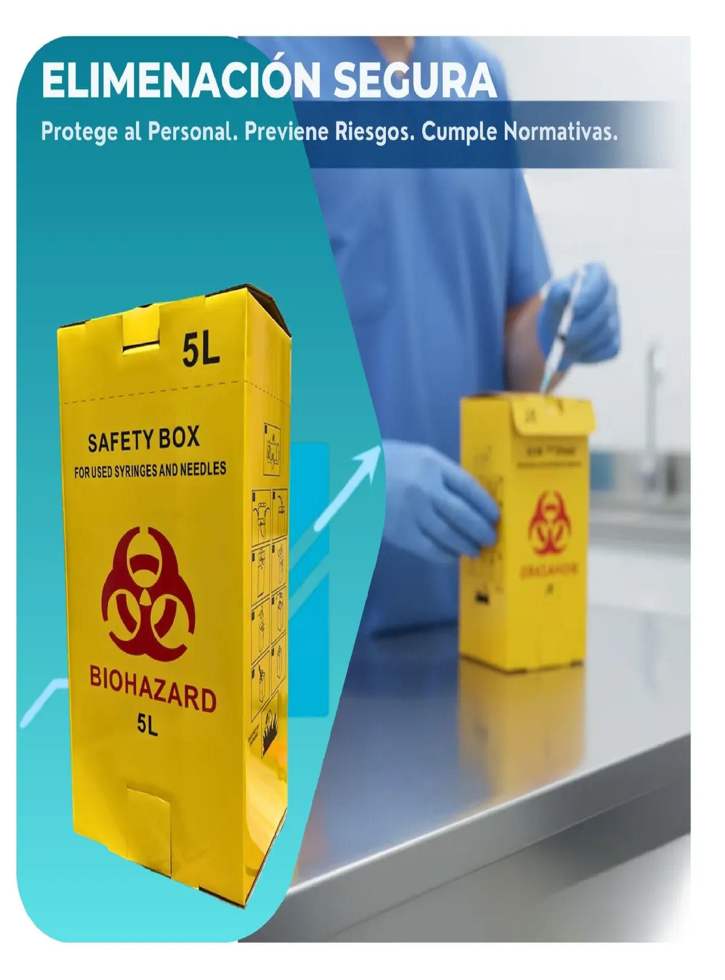 Caja Seguridad Biohazard 5 Litros Desecho Agujas Y Jeringas-3