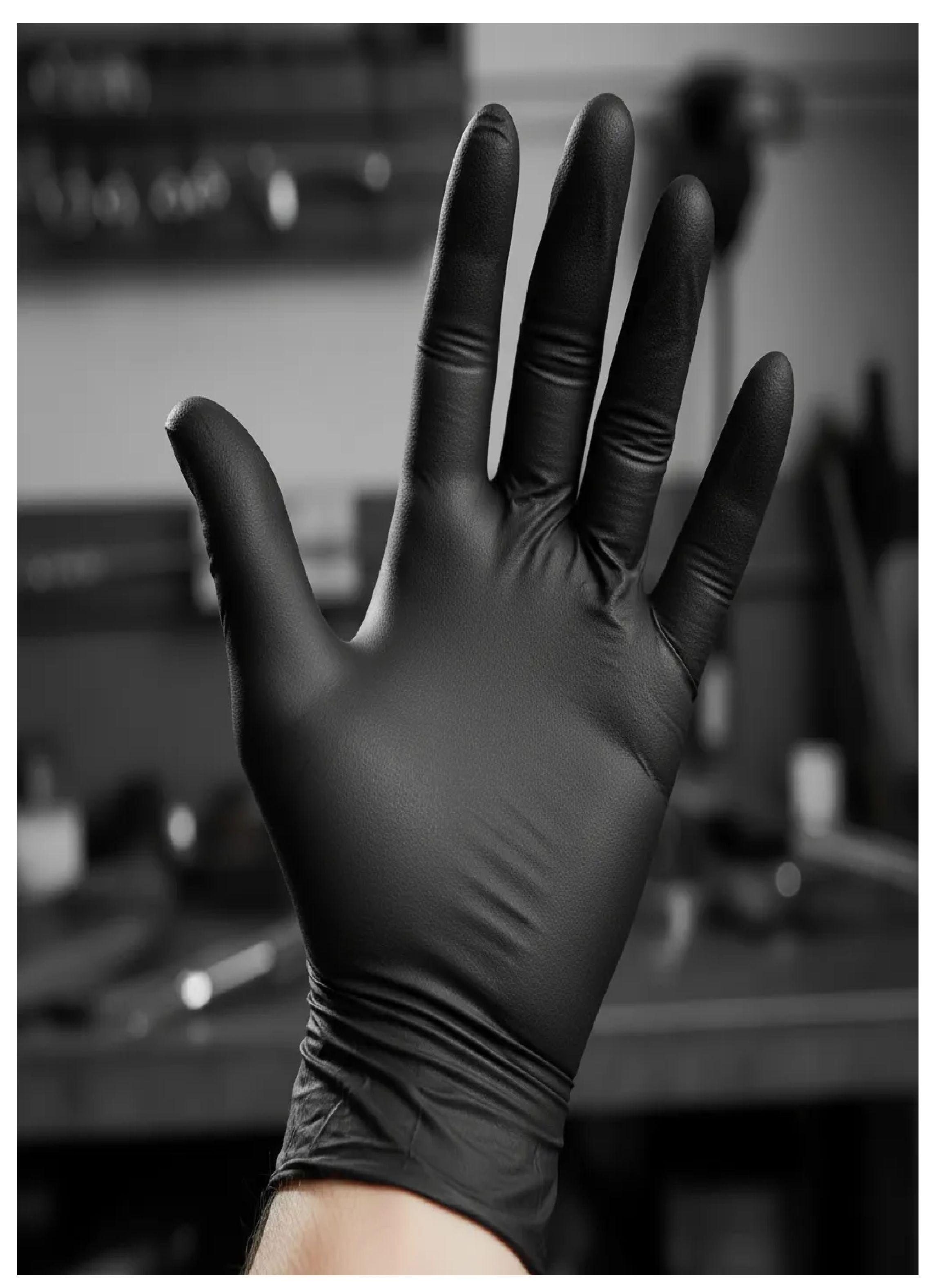 Guantes Nitrilo Negro Sin polvo Talla L Cleancarrier 100 Unid-5