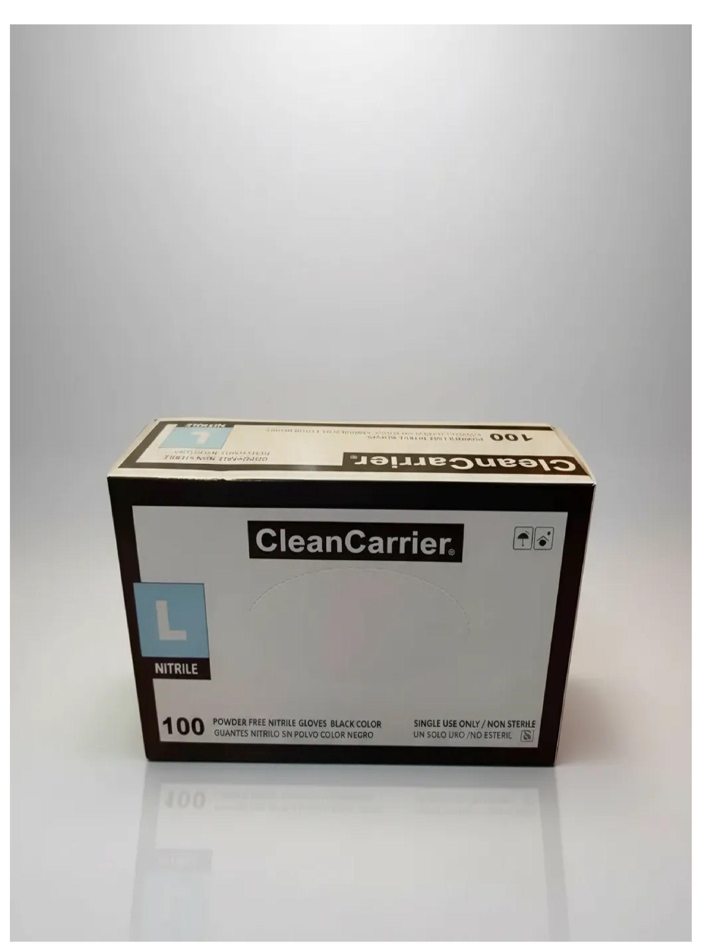 Guantes Nitrilo Negro Sin polvo Talla L Cleancarrier 100 Unid-6