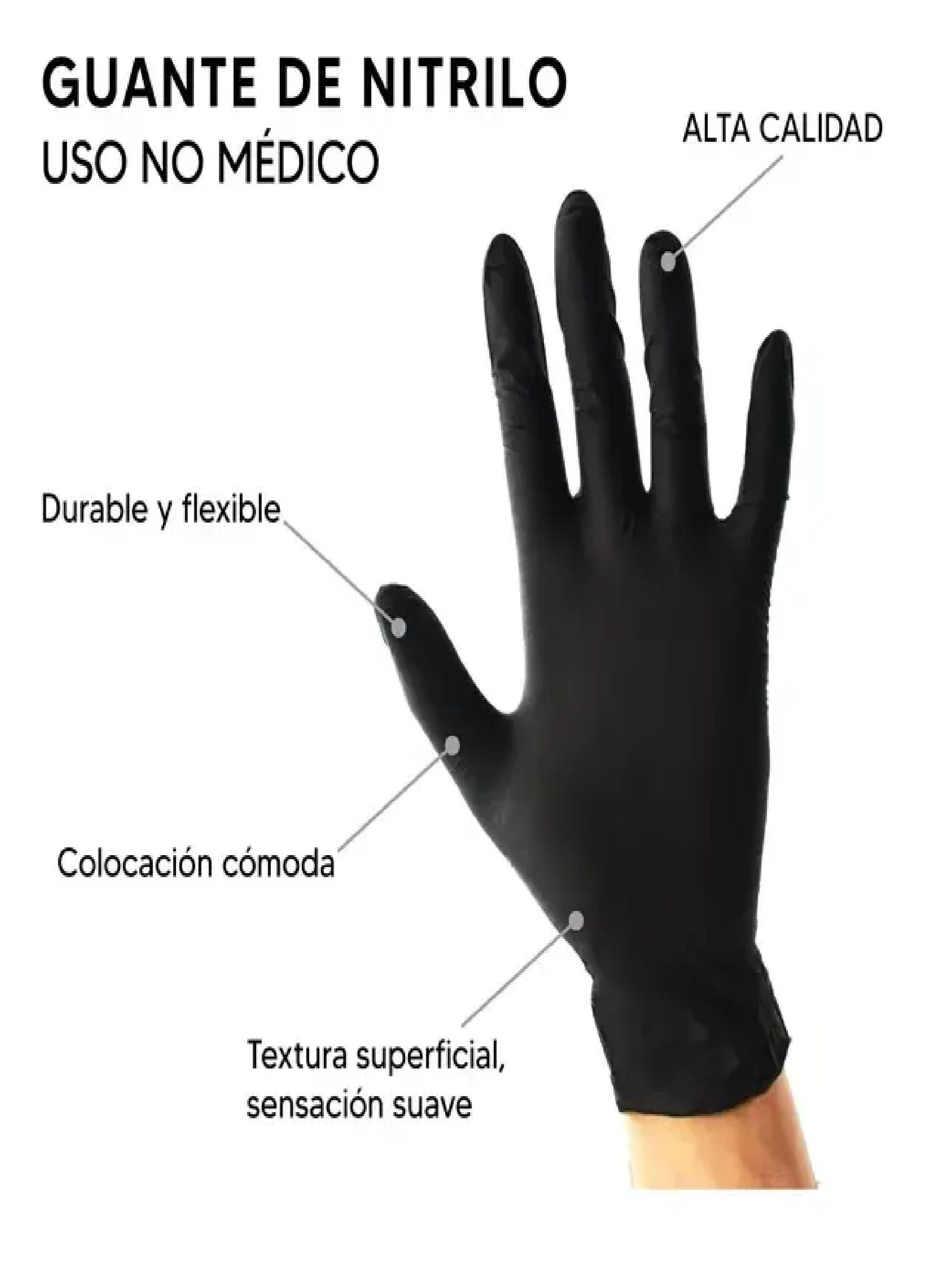 Guante Nitrilo Negro Descartable Tresor Talla S 100 Unidades-3
