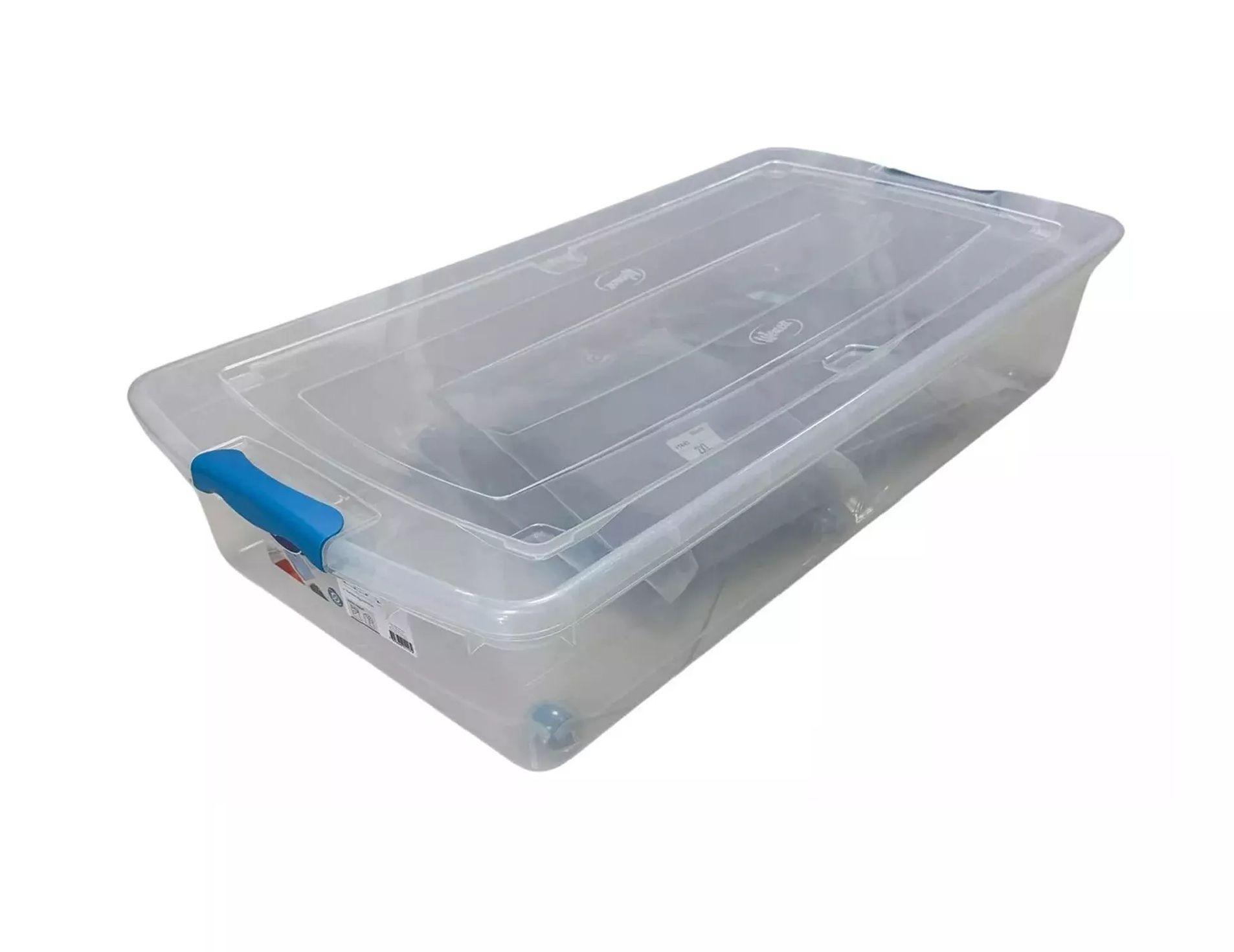 Caja Organizadora Bajo Cama 36 Litros Con Ruedas 2 Unidades Transparente Liso-7