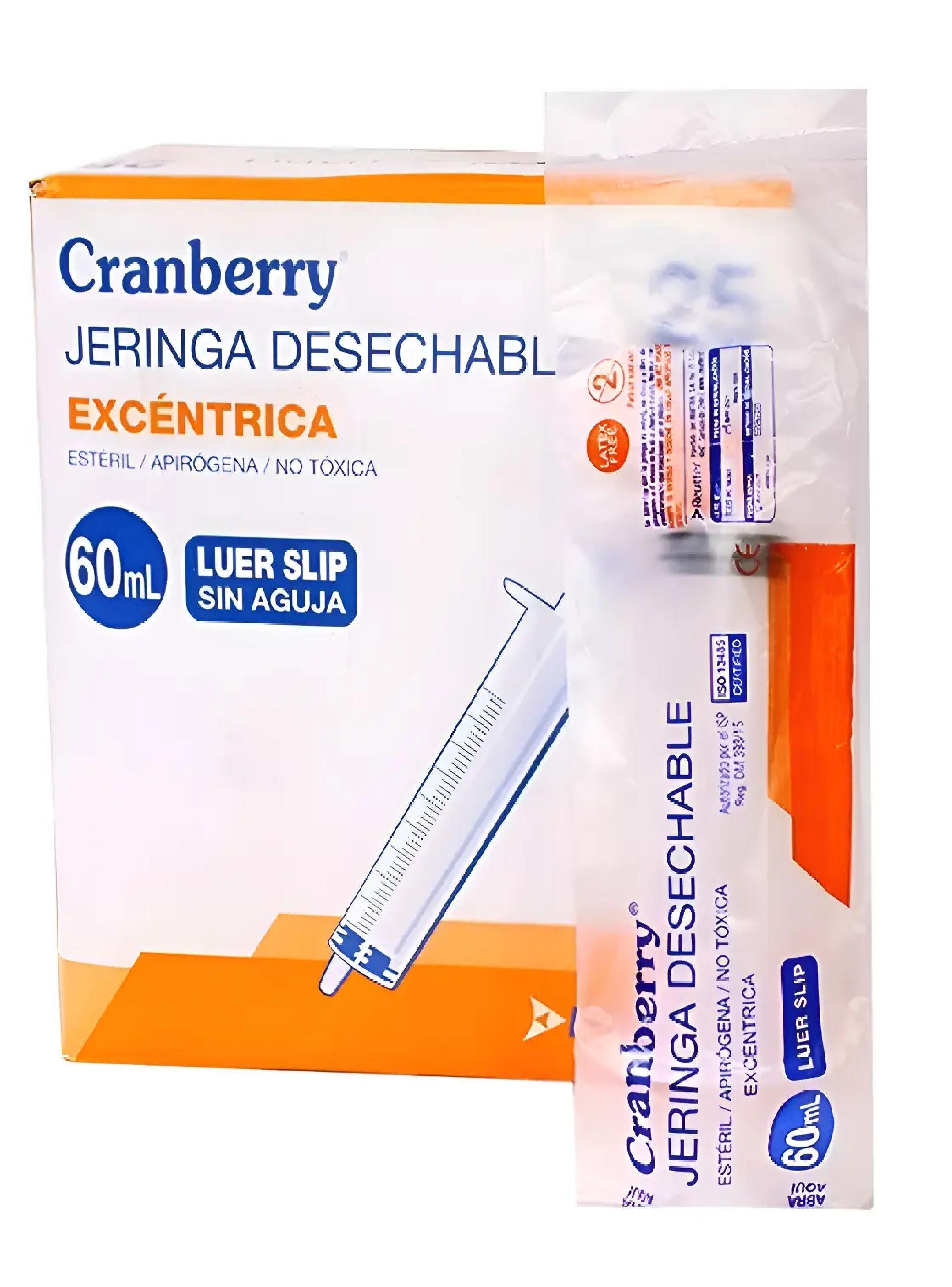 Jeringa Excentrica 60ml Luer Slip Sin Aguja Caja 25 Unidades-0