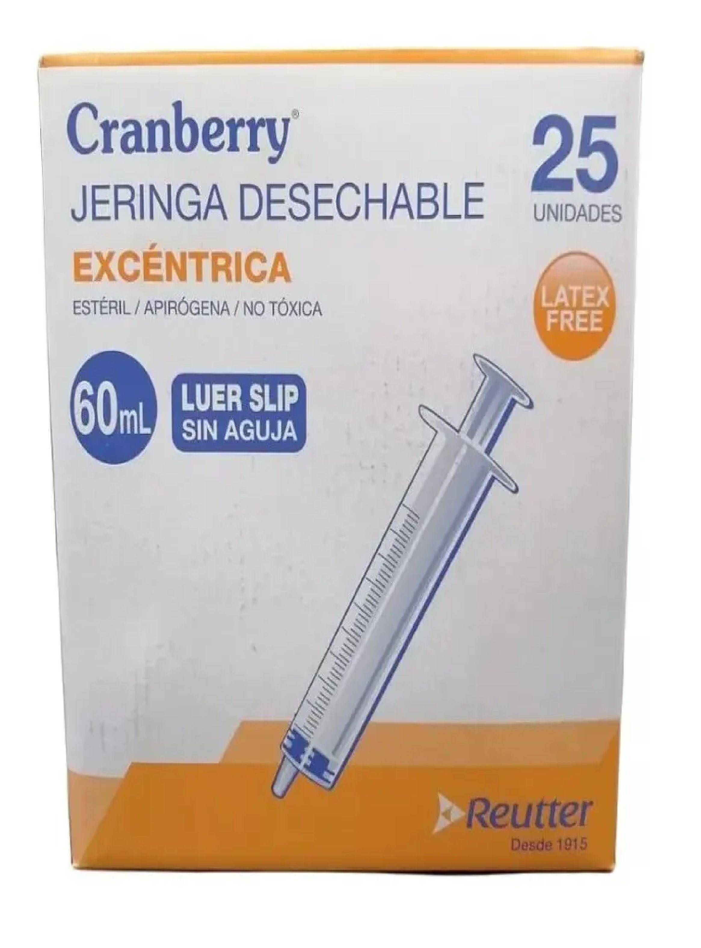 Jeringa Excentrica 60ml Luer Slip Sin Aguja Caja 25 Unidades-2