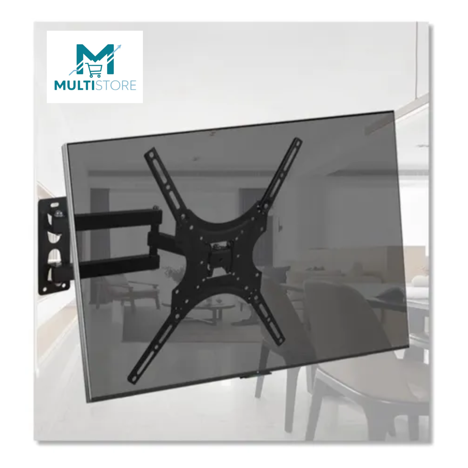 Soporte Brazo Articulado Tv 23-55 Led Al Muro + Cable Hdmi Negro-2