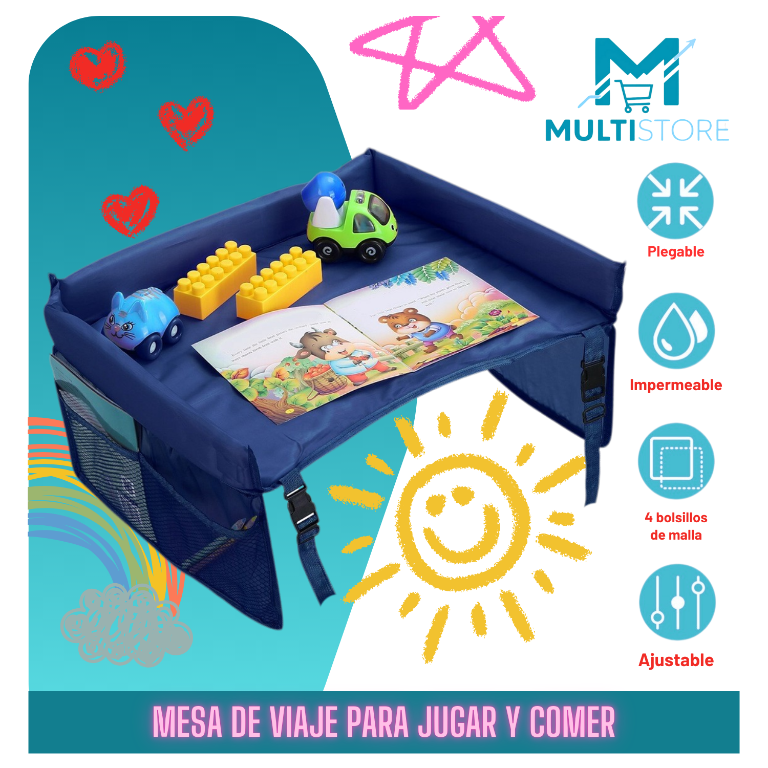 Mesa Bandeja De Viaje Multiusos Para Niños Viaje Tranquilo-3