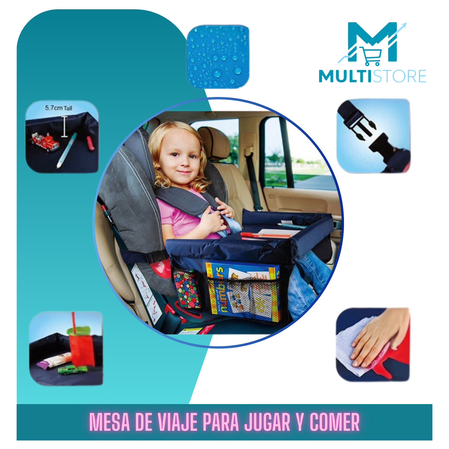 Mesa Bandeja De Viaje Multiusos Para Niños Viaje Tranquilo-5