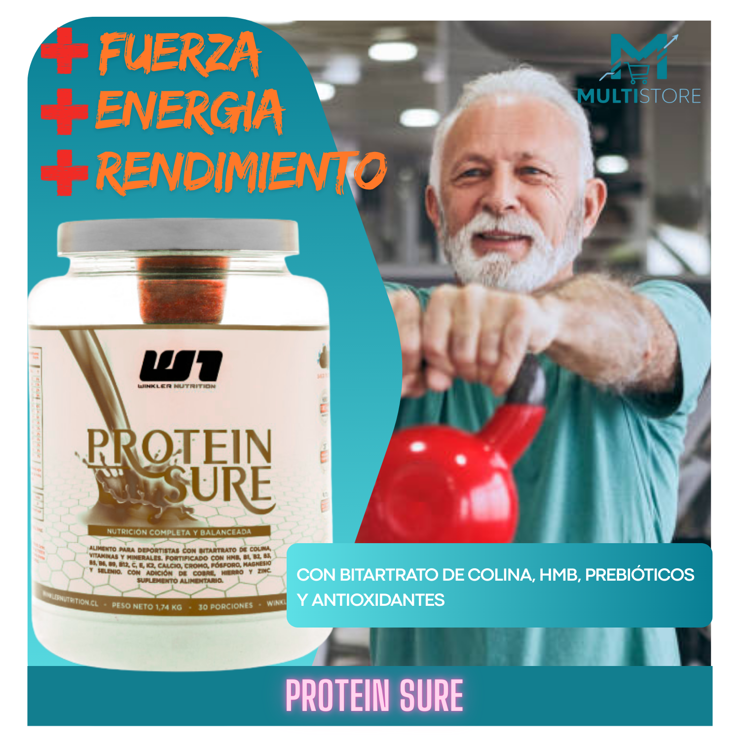 Protein Sure Winkler Nutrition 1,74 Kgs. Sabor Chocolate-3