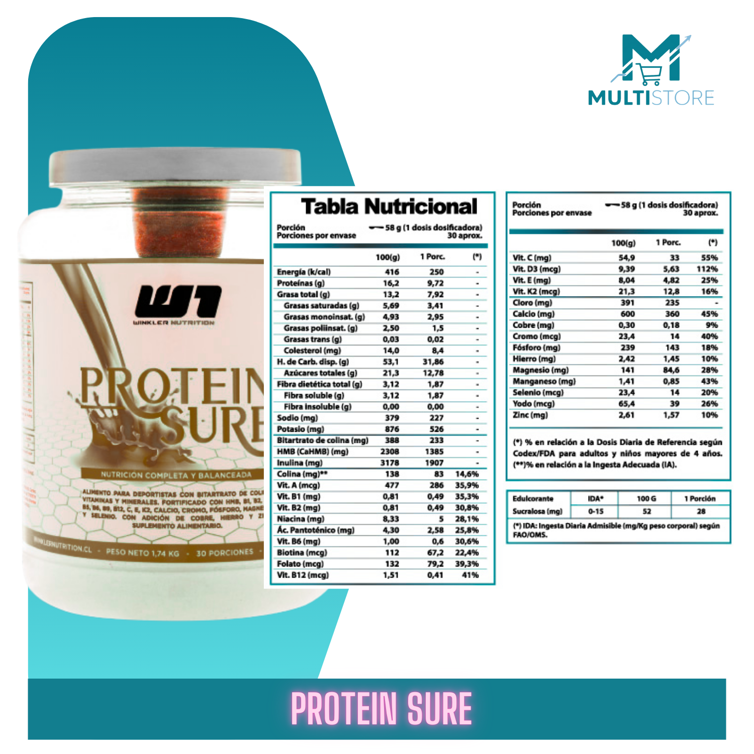 Protein Sure Winkler Nutrition 1,74 Kgs. Sabor Chocolate-4