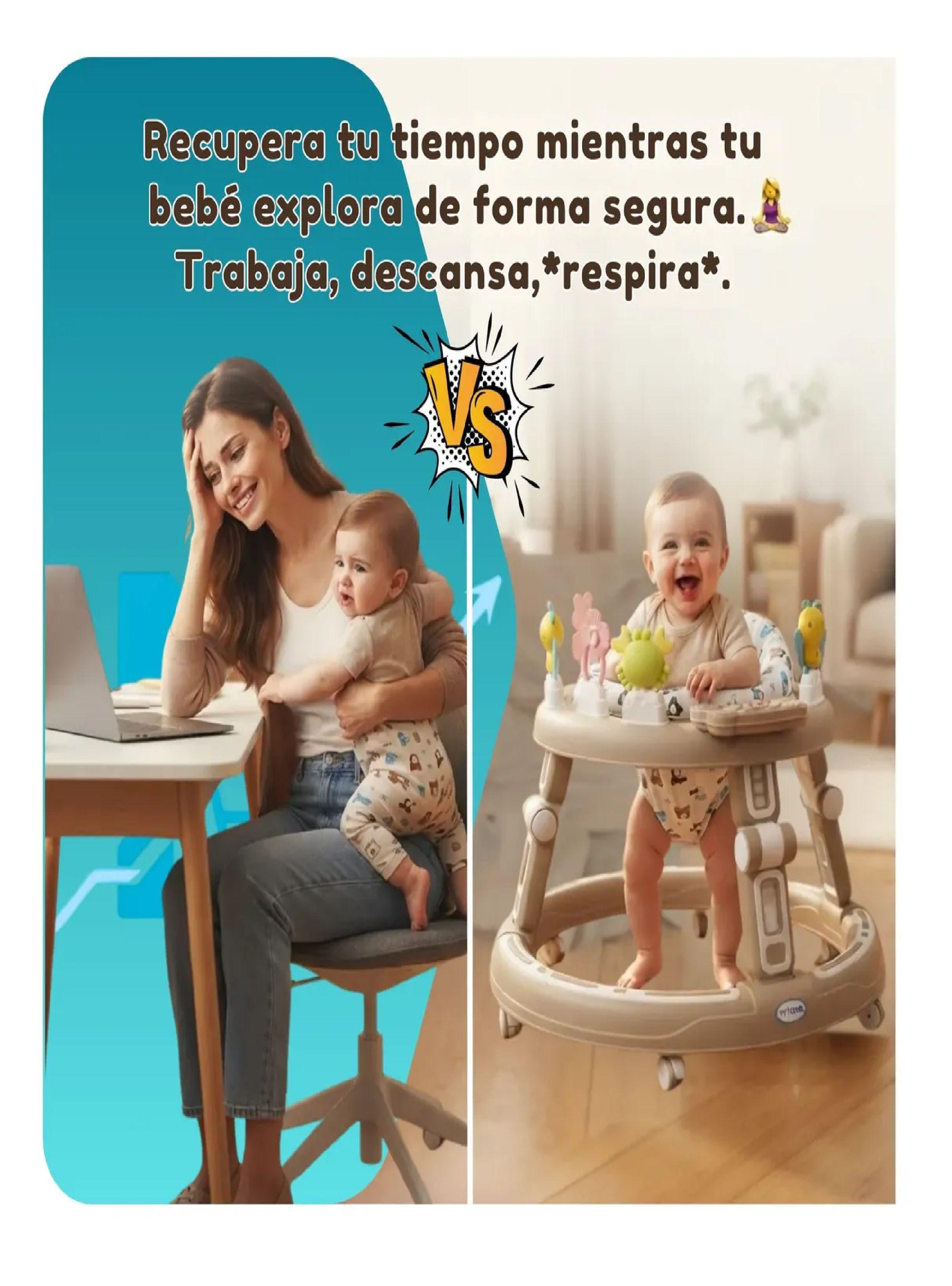 Andador Caminador Para Bebe Plegable Centro De Actividades Marron-1