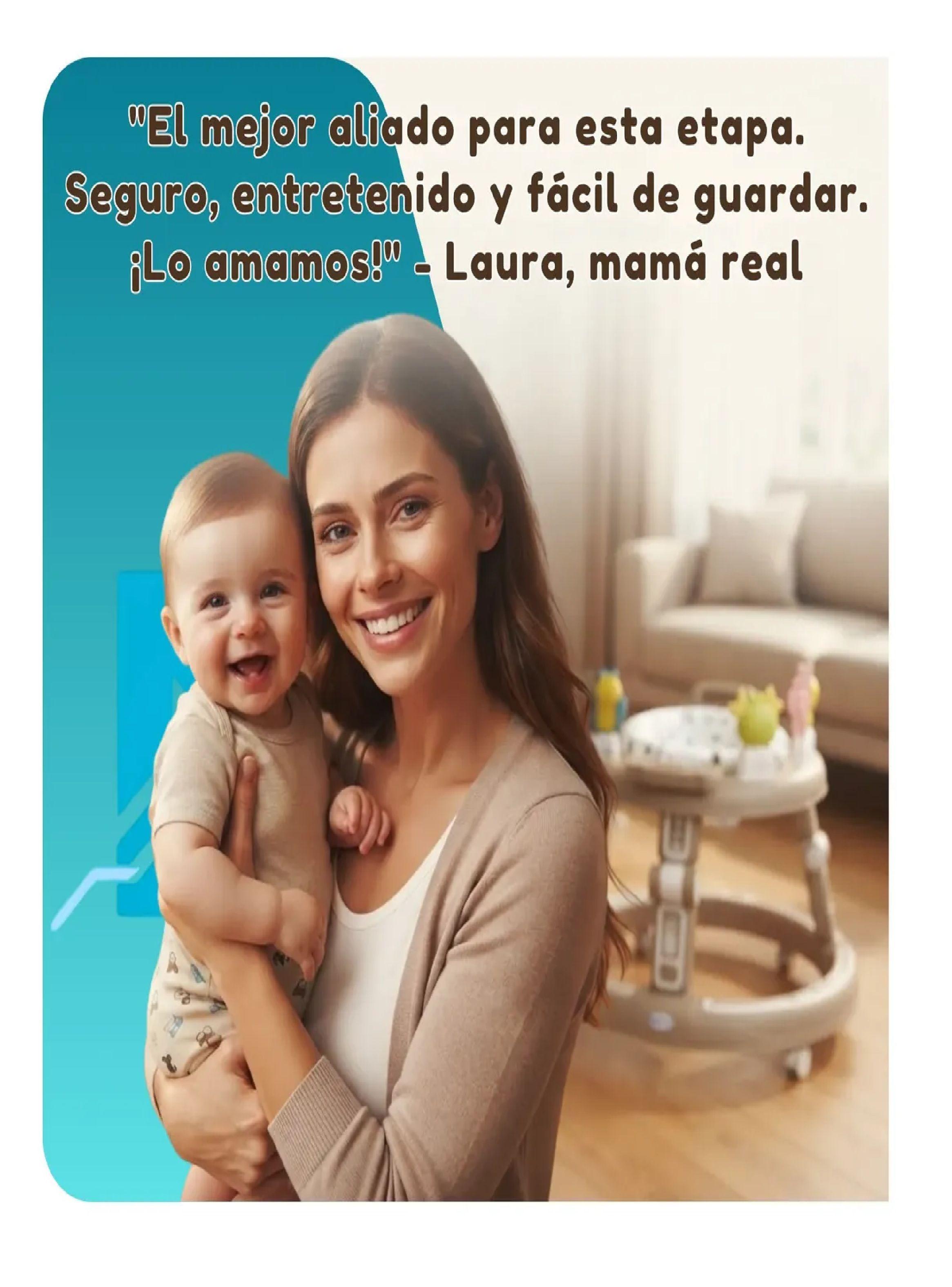 Andador Caminador Para Bebe Plegable Centro De Actividades Marron-6