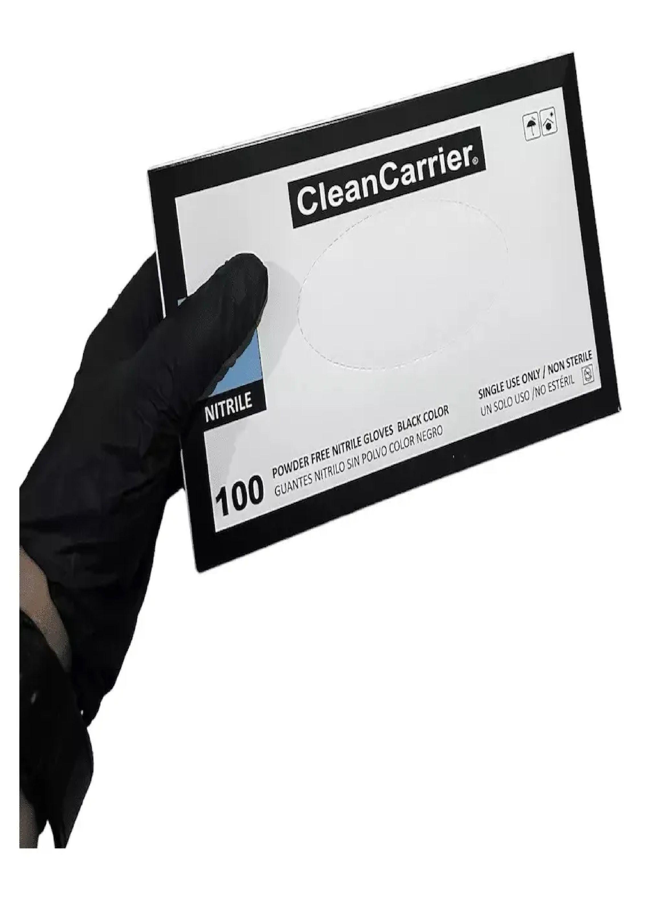 Guantes Nitrilo Negro Sin polvo Talla S Cleancarrier 100 Unid-2