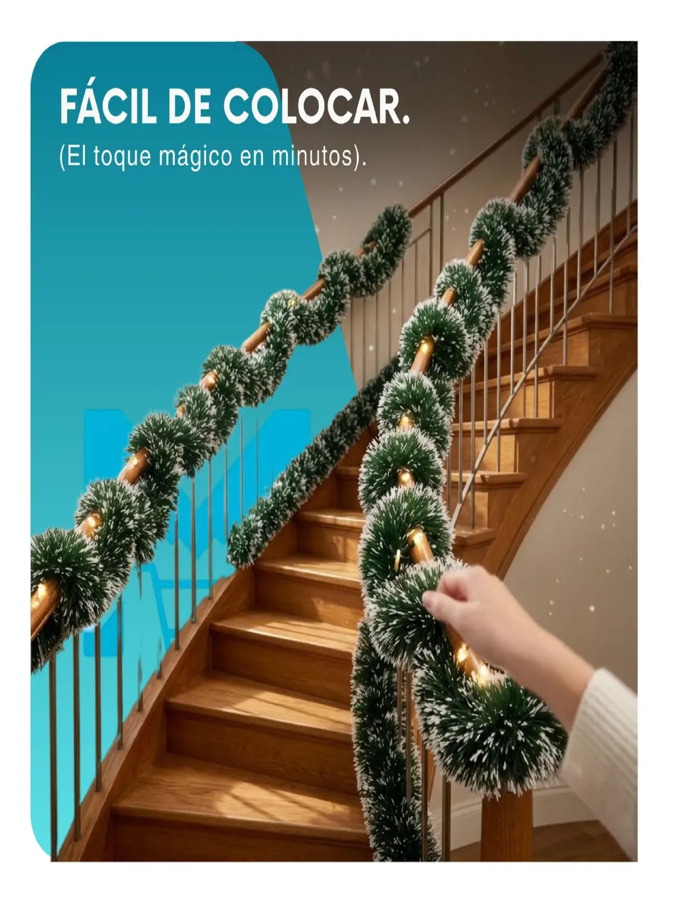 Guirnalda Espumillon Navide o Verde 5 Mts Decoracion Pack X6 Nevado-2