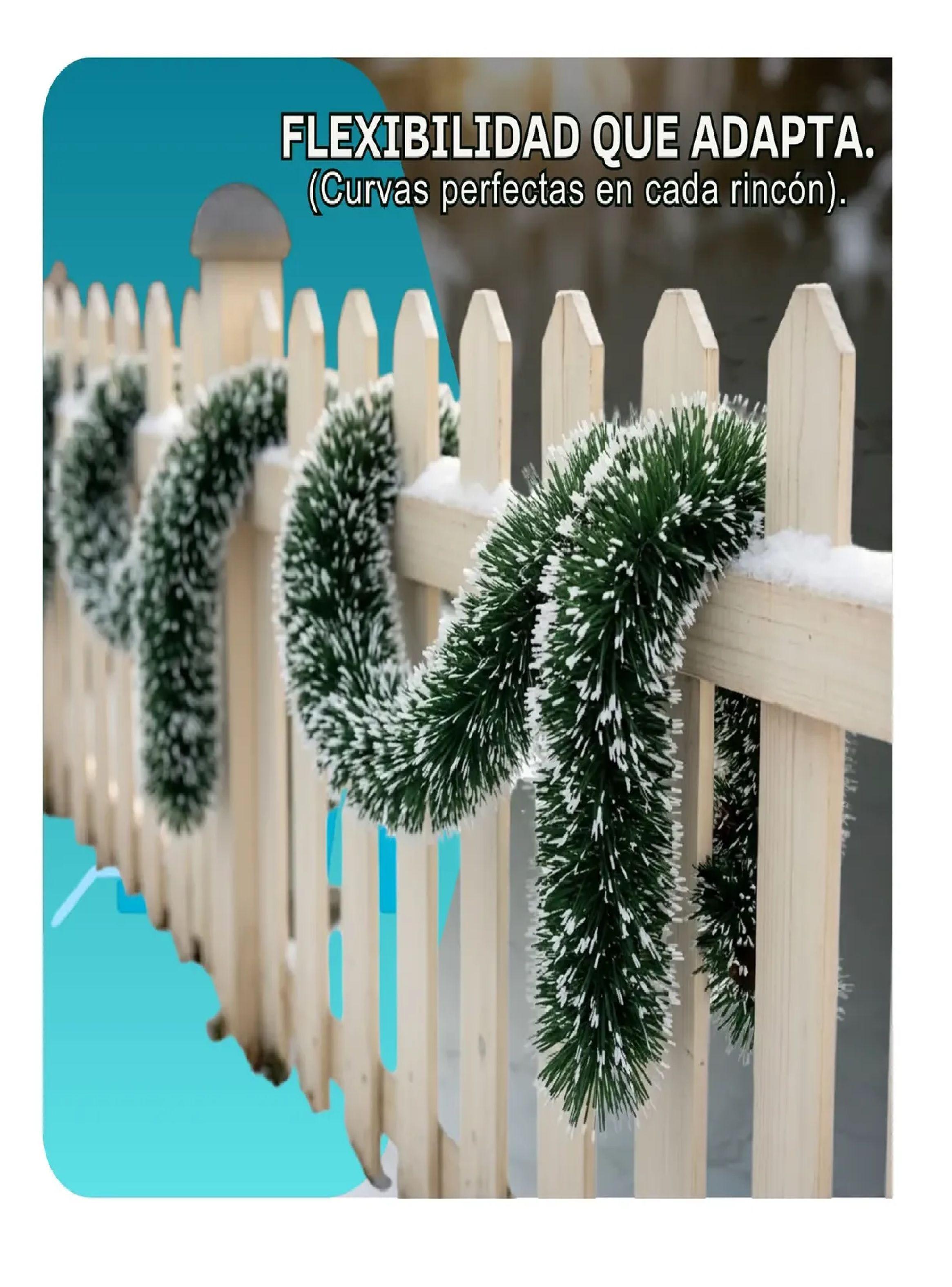 Guirnalda Espumillon Navide o Verde 5 Mts Decoracion Pack X6 Nevado-4