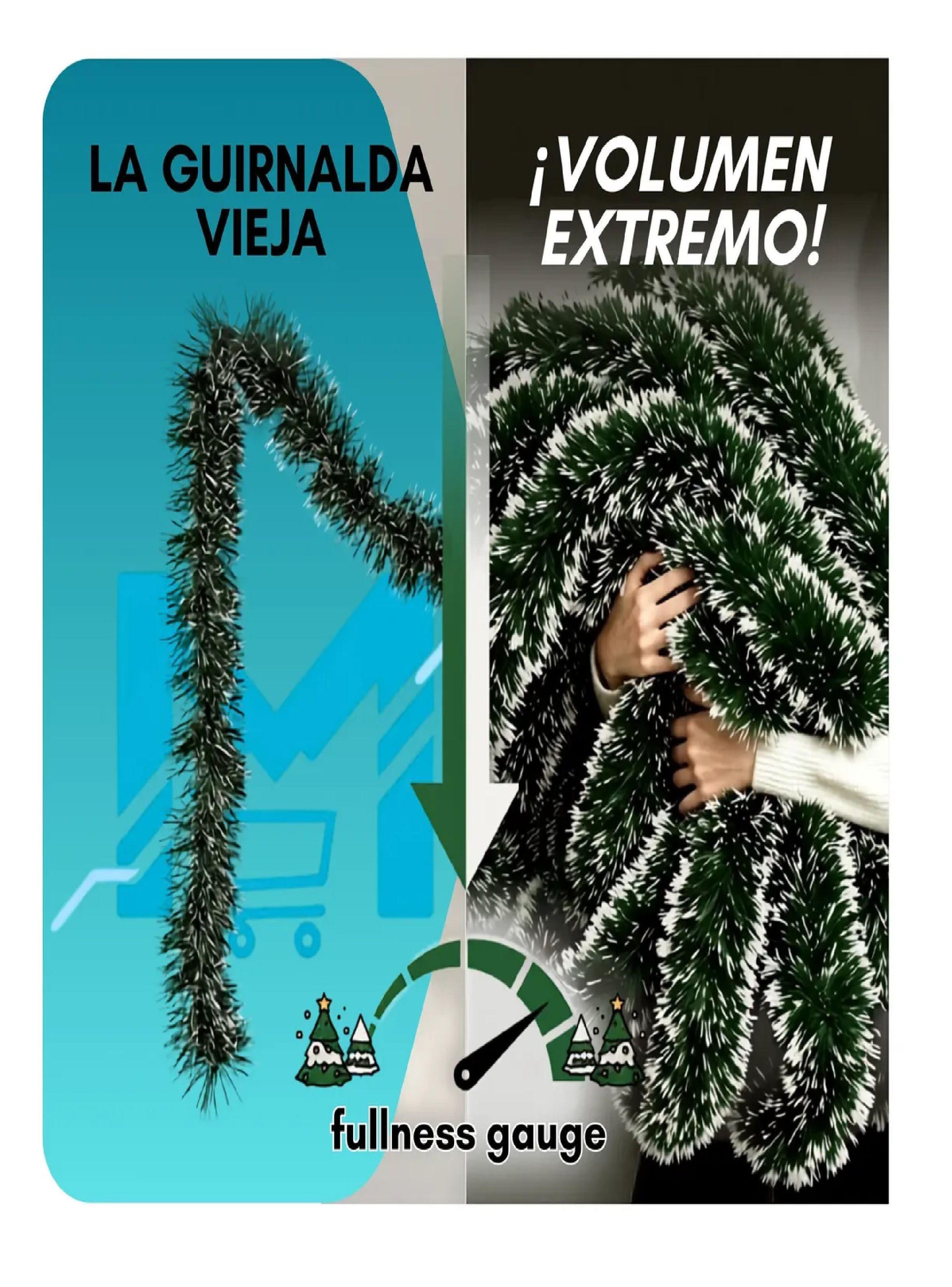 Guirnalda Espumillon Navide o Verde 5 Mts Decoracion Pack X6 Nevado-5