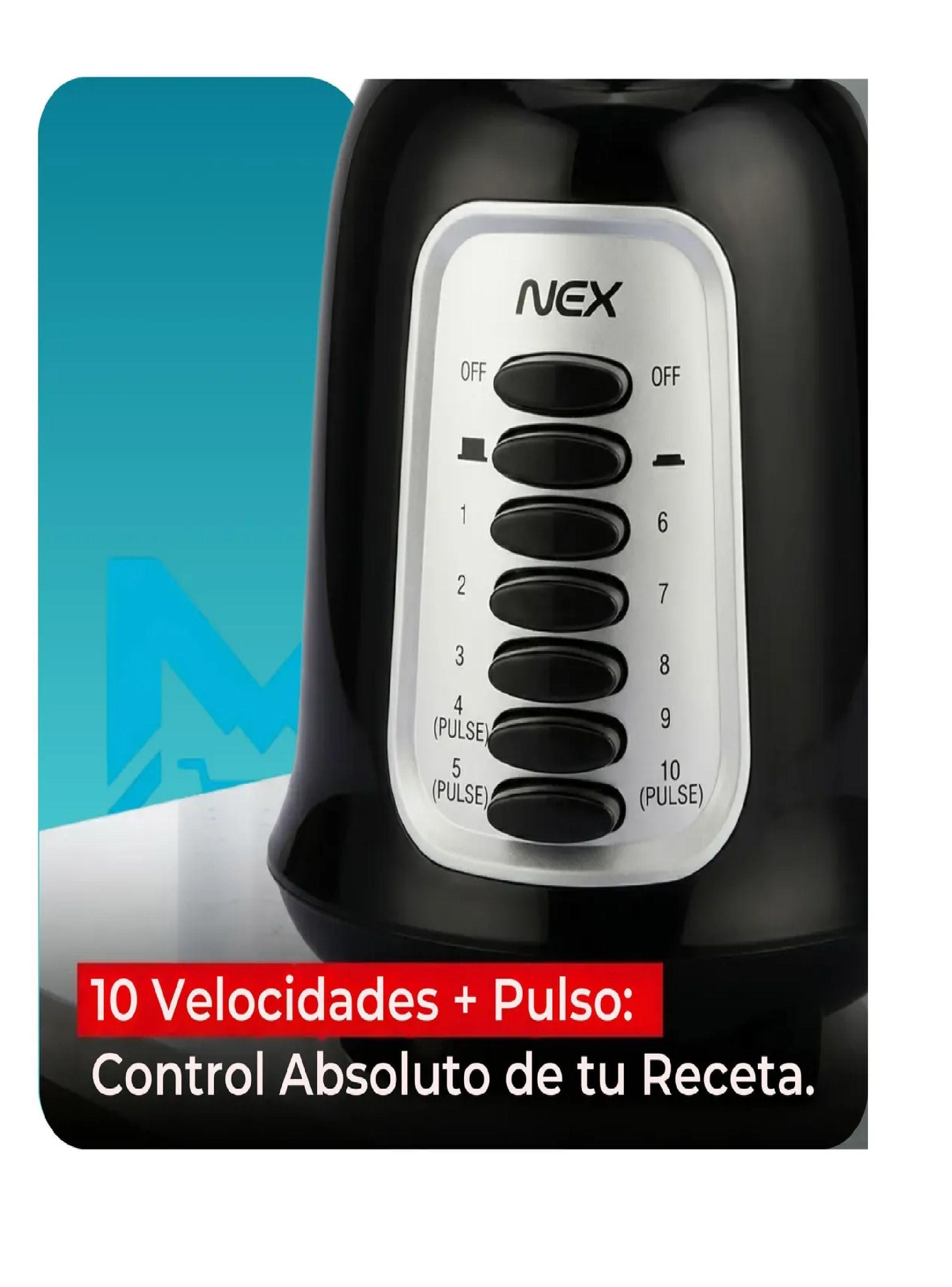 Licuadora Nex Jarra De Vidrio 1 5 Litros 400w 10 Velocidades-5