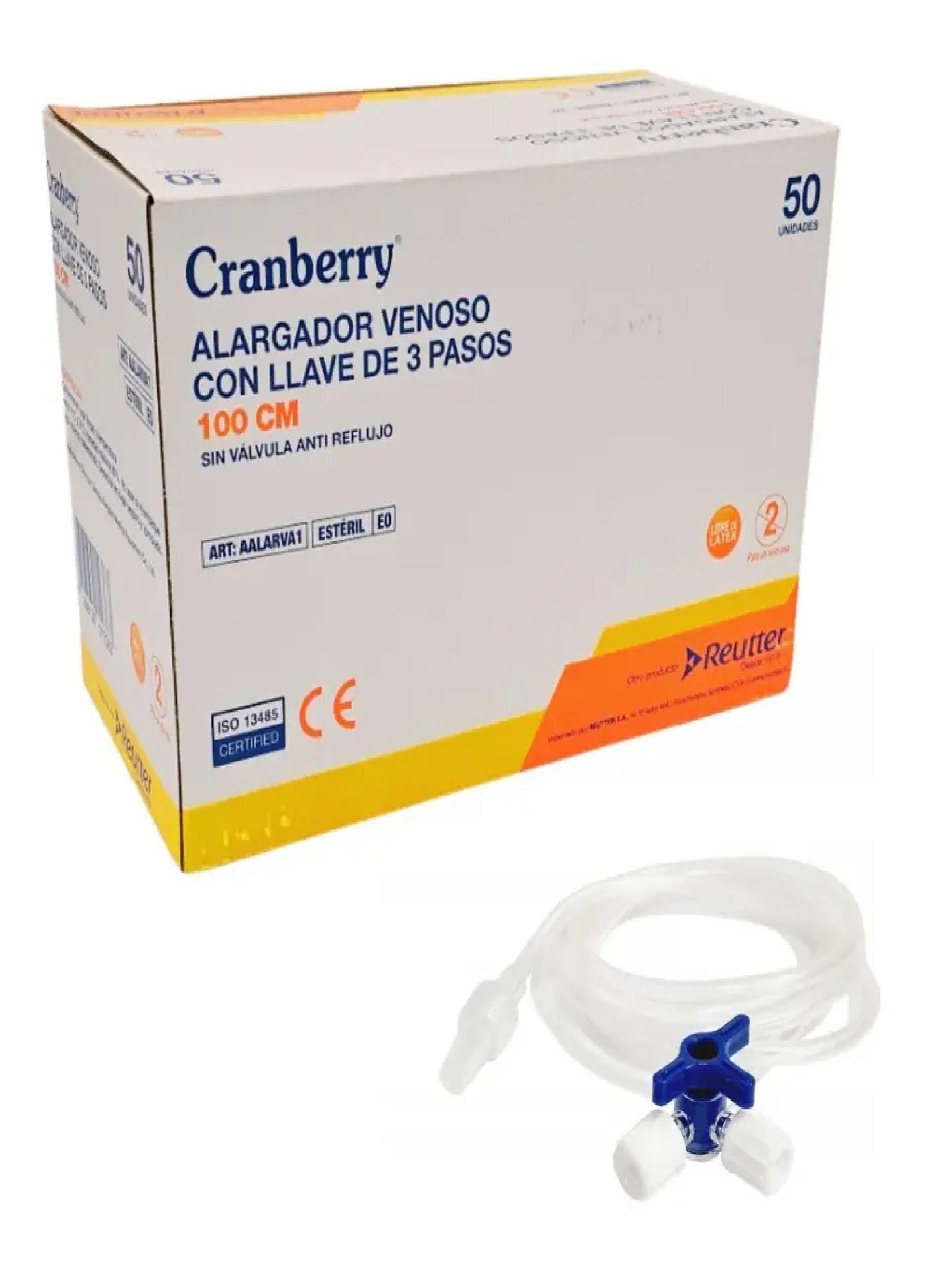 Alargador Venoso Con Llave 3 Pasos 100cm 50uni Cranberry-0