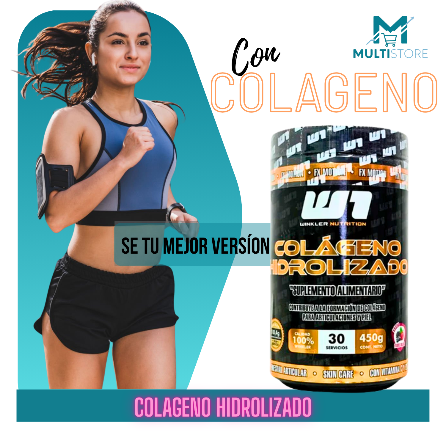 Colageno Hidrolizado 450g Winkler Nutrition Frutos Rojos Frutos Rojos-2