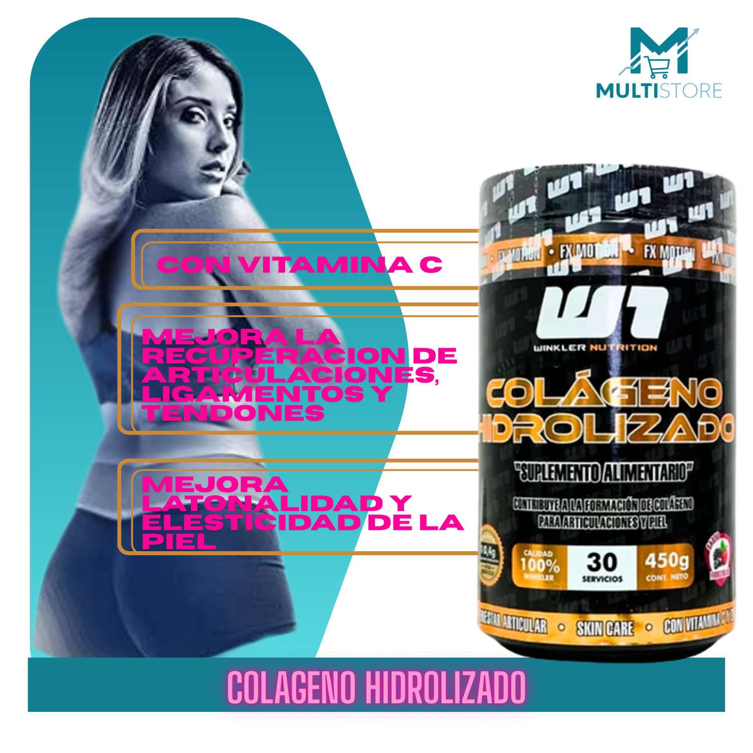 Colageno Hidrolizado 450g Winkler Nutrition Frutos Rojos Frutos Rojos-4