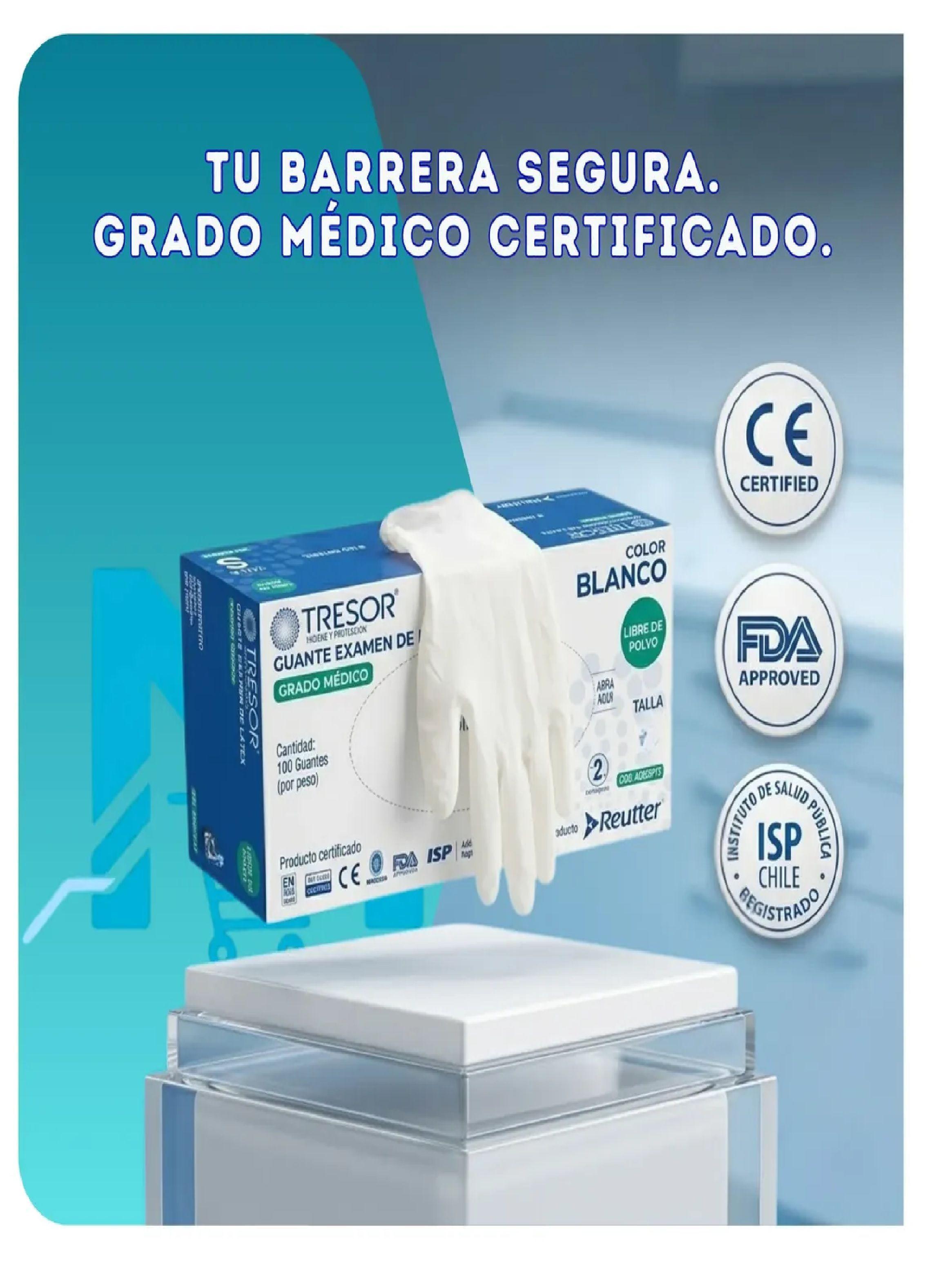 Guantes De Latex Sin Polvo Tresor Protecci n Y Sensibilidad S-3