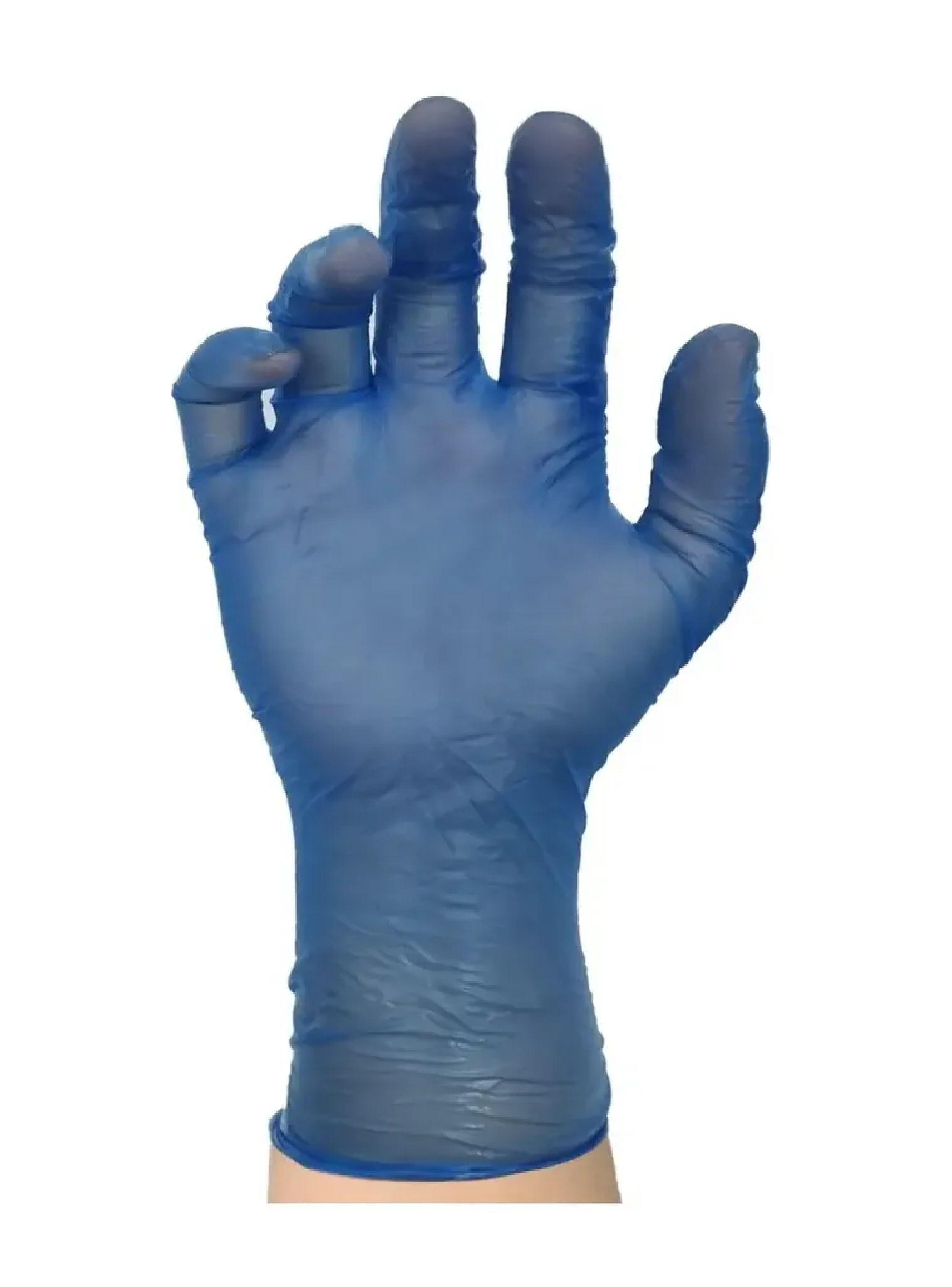 Guante Vinilo Azul Tresor L Sin Polvo Caja X 100 Unidades-2