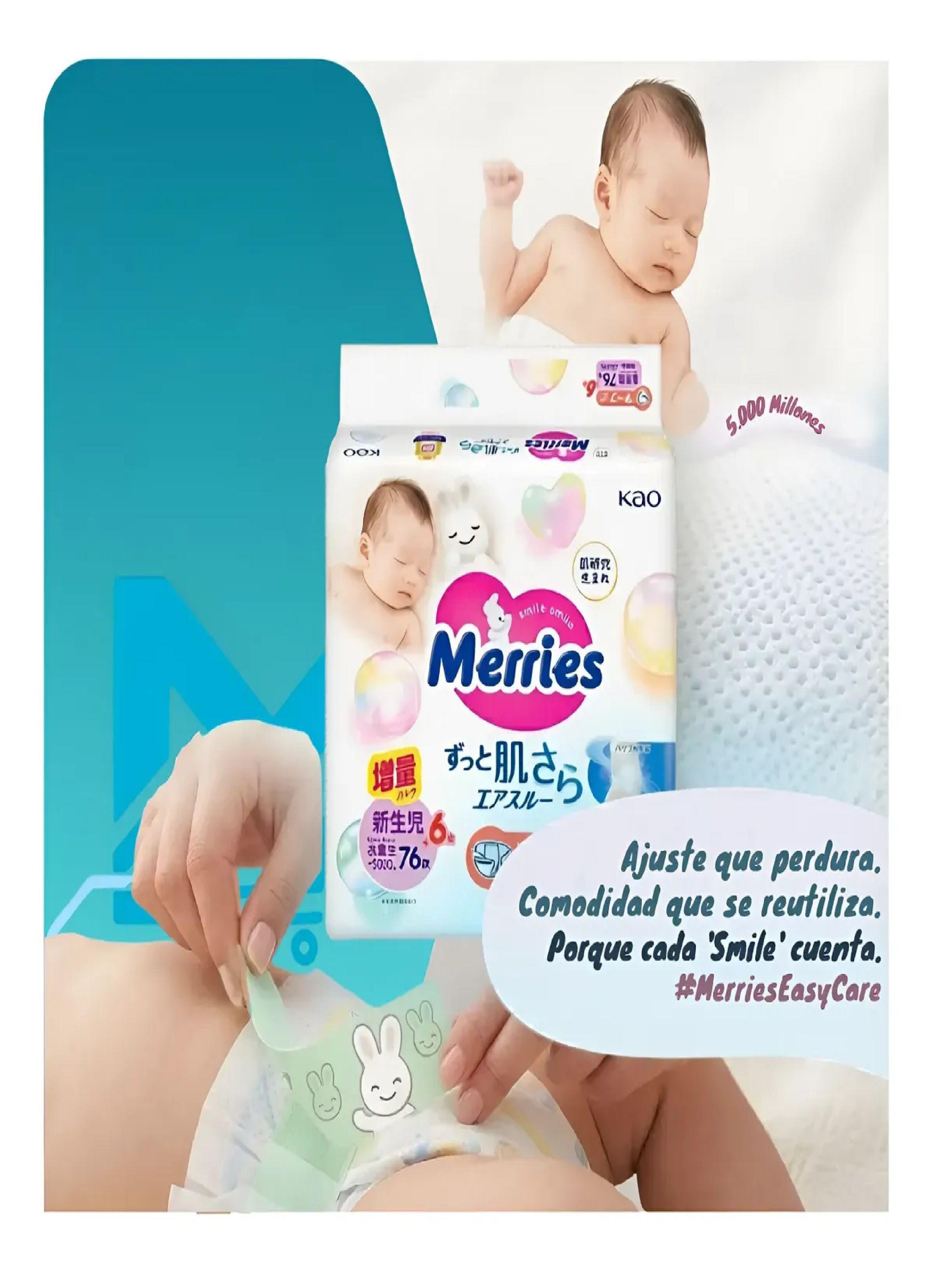 Pa ales Desechables Recien Nacido Merries Super Jumbo 76uds-4
