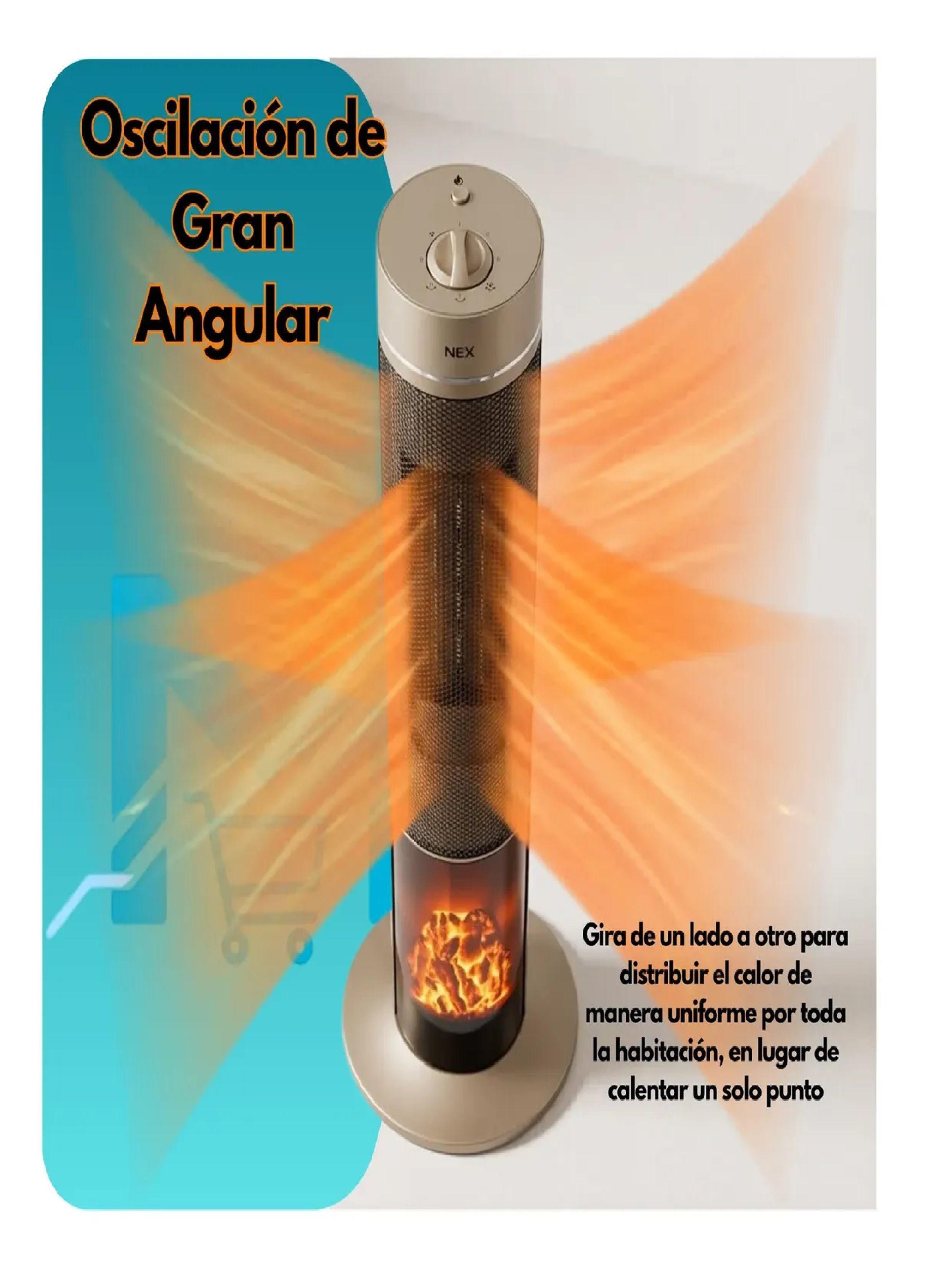 Estufa Torre Nex 2000w Efecto Chimenea Exterior E Inerior-5