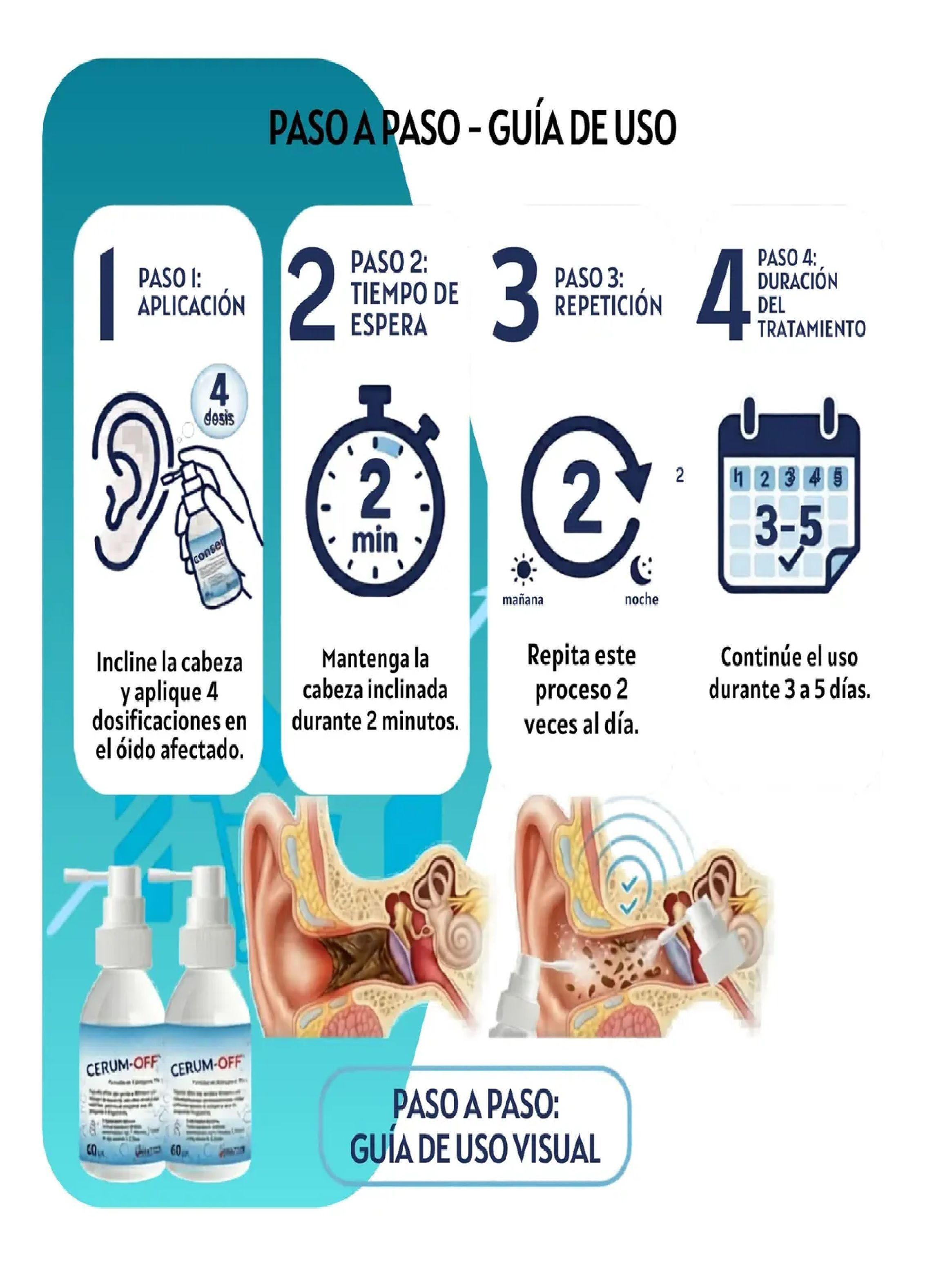 Pack X3 Cerum Off L quido Limpieza O dos Cerumen 60ml C u-3