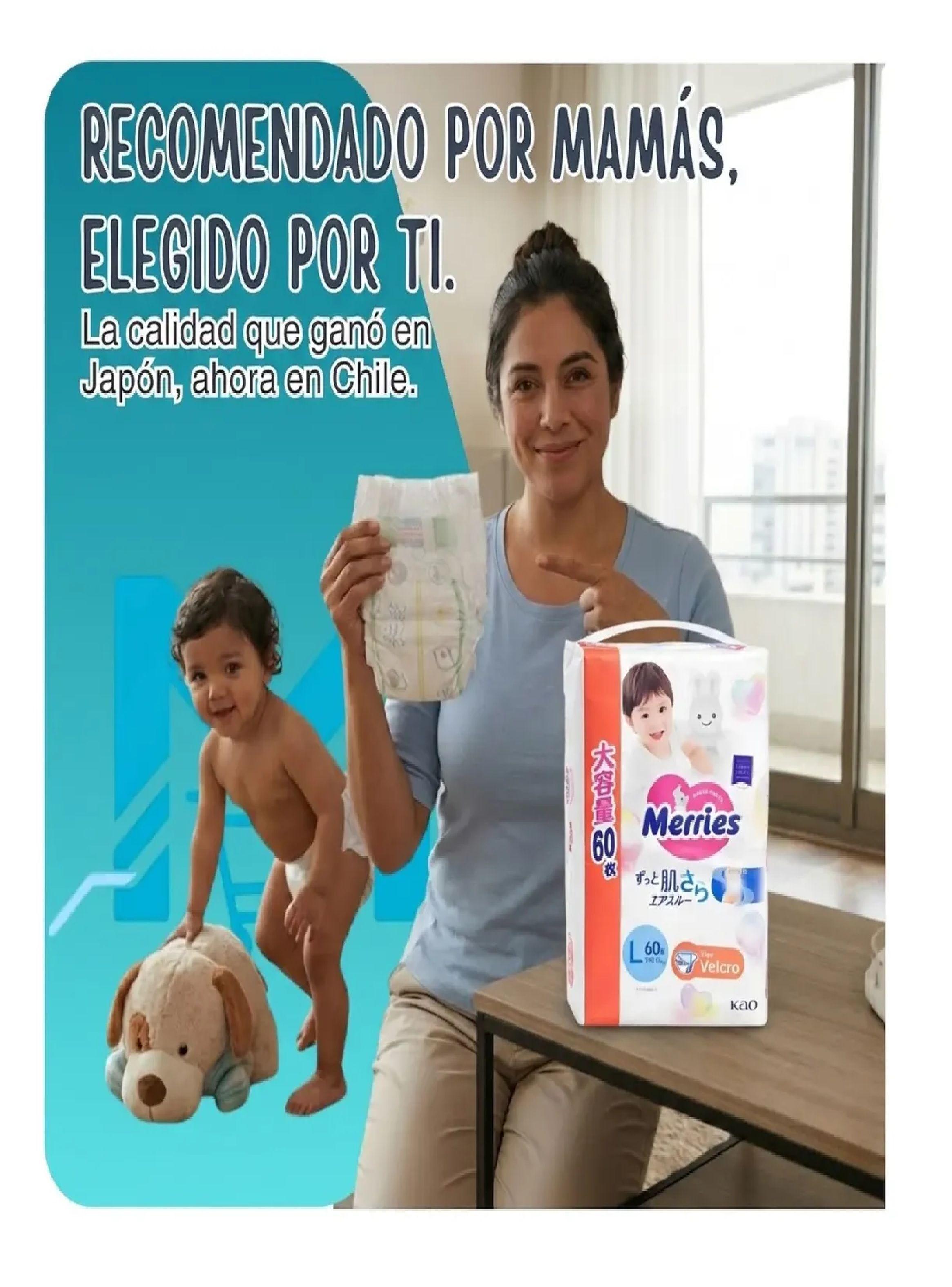 Pack 2 Pa ales Merries Talla L 120 Unidades Premium Japon s-6