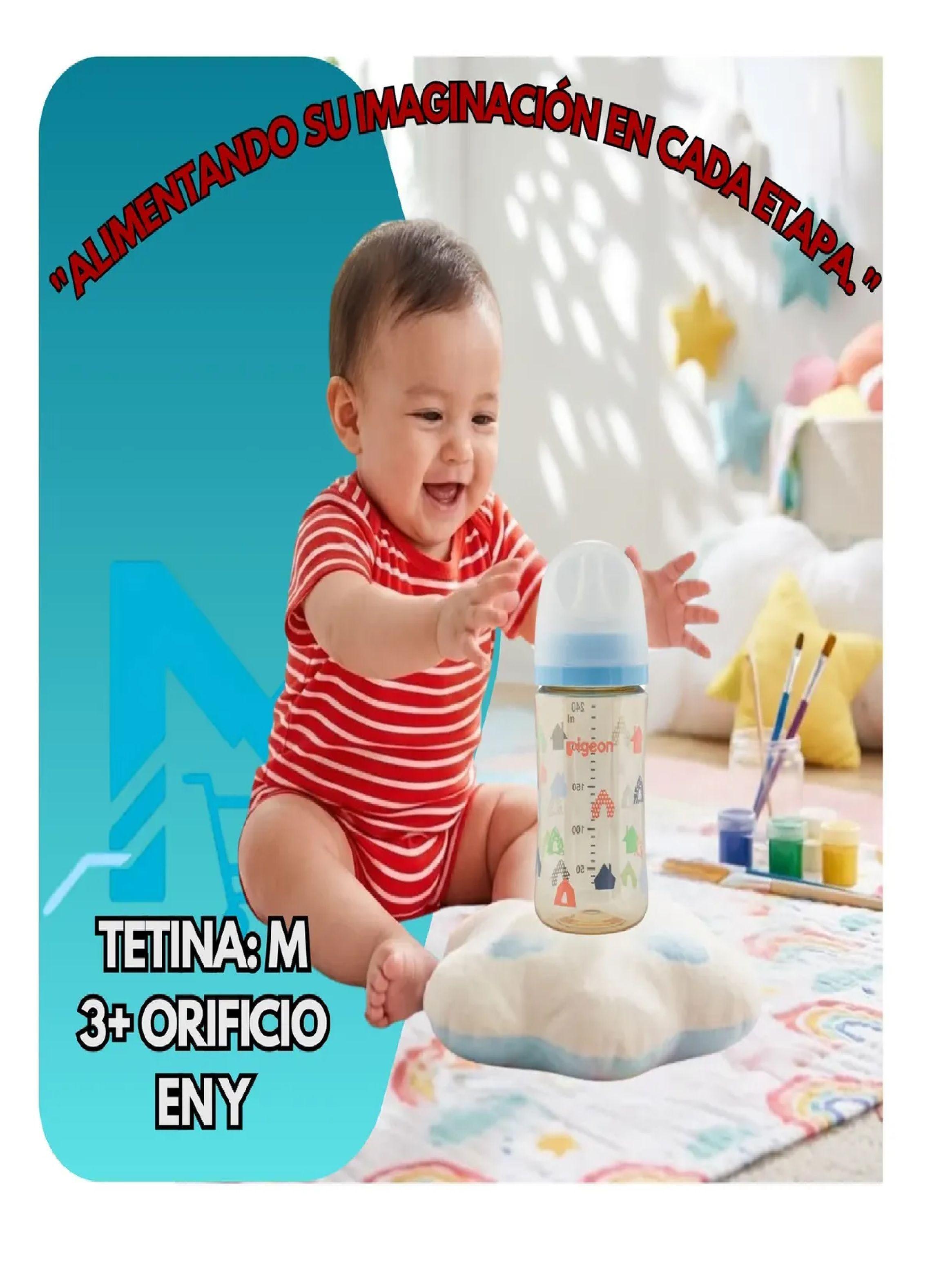 Biber n mamadera Softouch Pigeon Ppsu 240ml Dise o Anticolico Azul-4