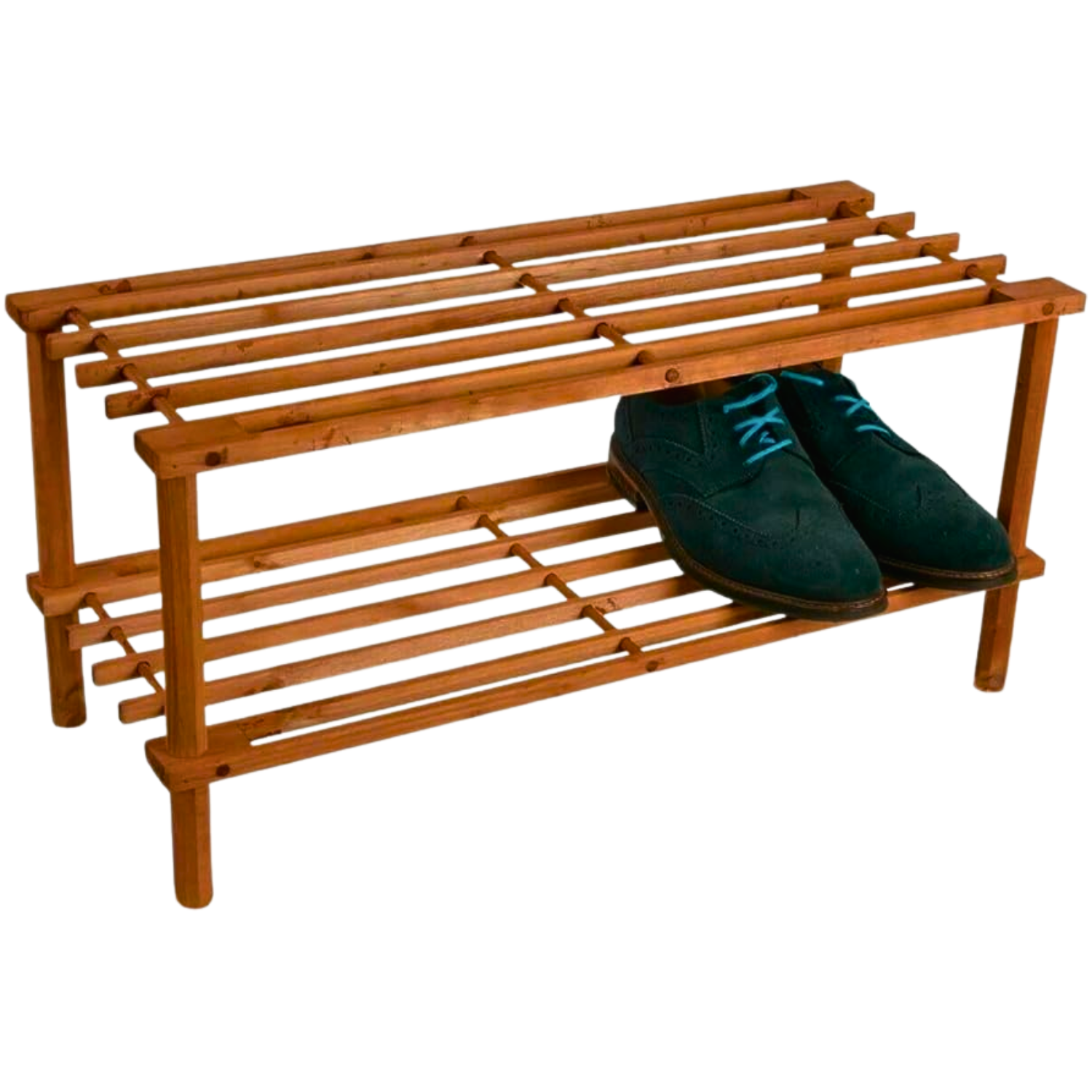 Rack Zapatero Madera Con 2 Niveles 74x30x26 Cm-0