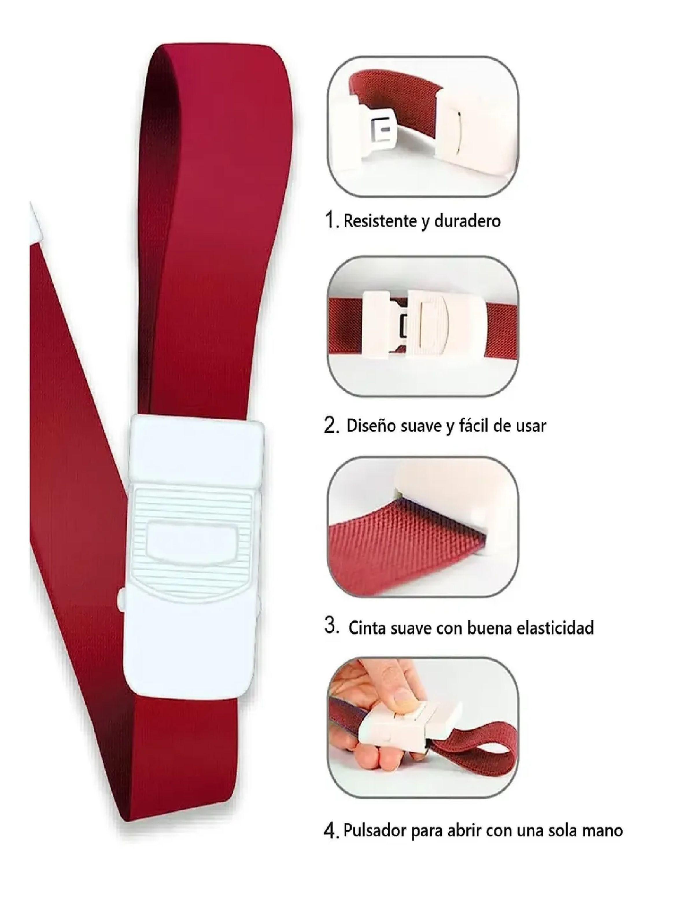 Torniquete Ligadura Elastico Hebilla Medicas Rojo 12 Unids-2