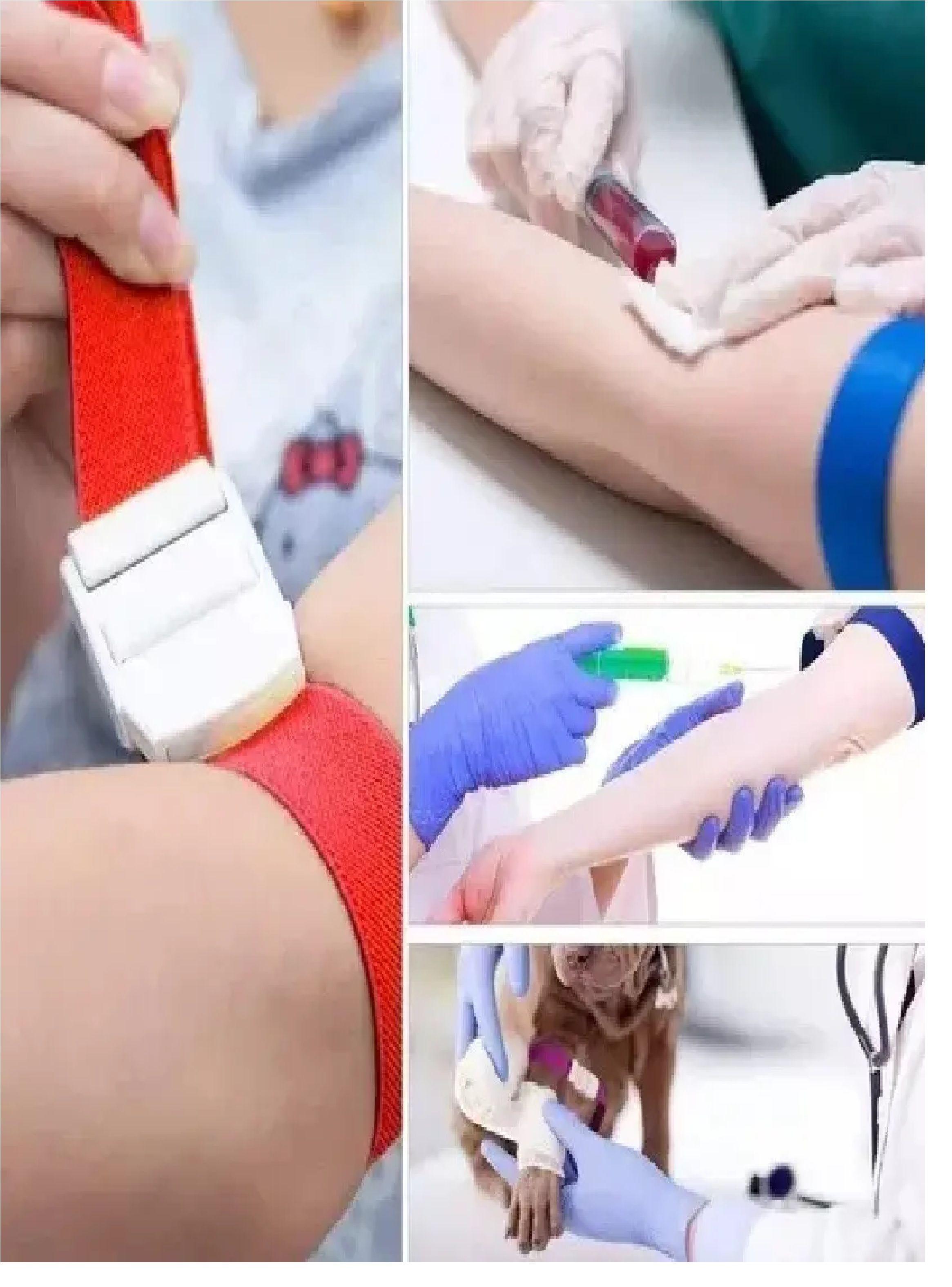 Torniquete Ligadura Elastico Hebilla Medicas Rojo 12 Unids-4