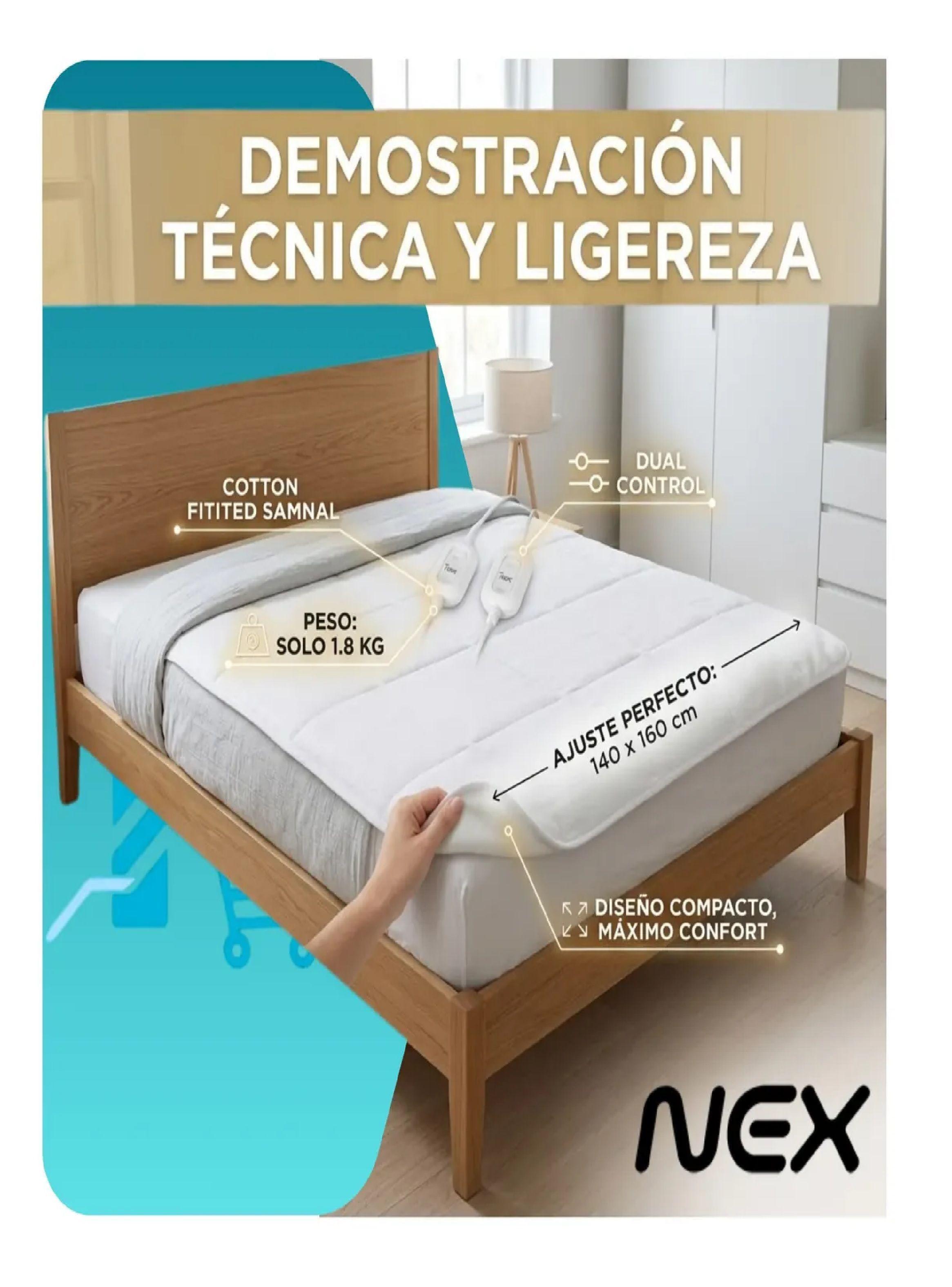 Pack X2 Calientacama 2 Plazas Nex 2x60w Cc2504 Blanco-2