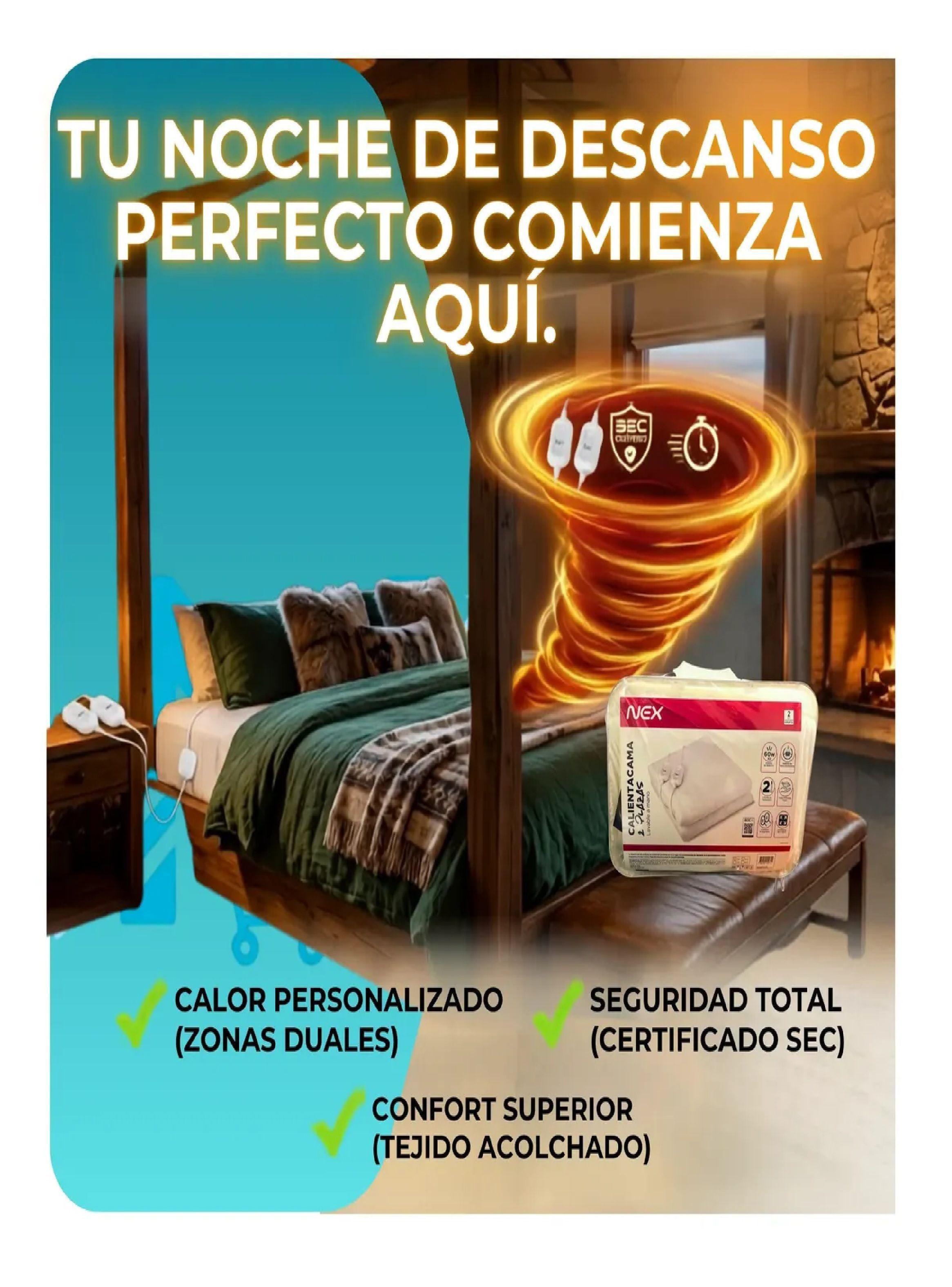 Pack X2 Calientacama 2 Plazas Nex 2x60w Cc2504 Blanco-5