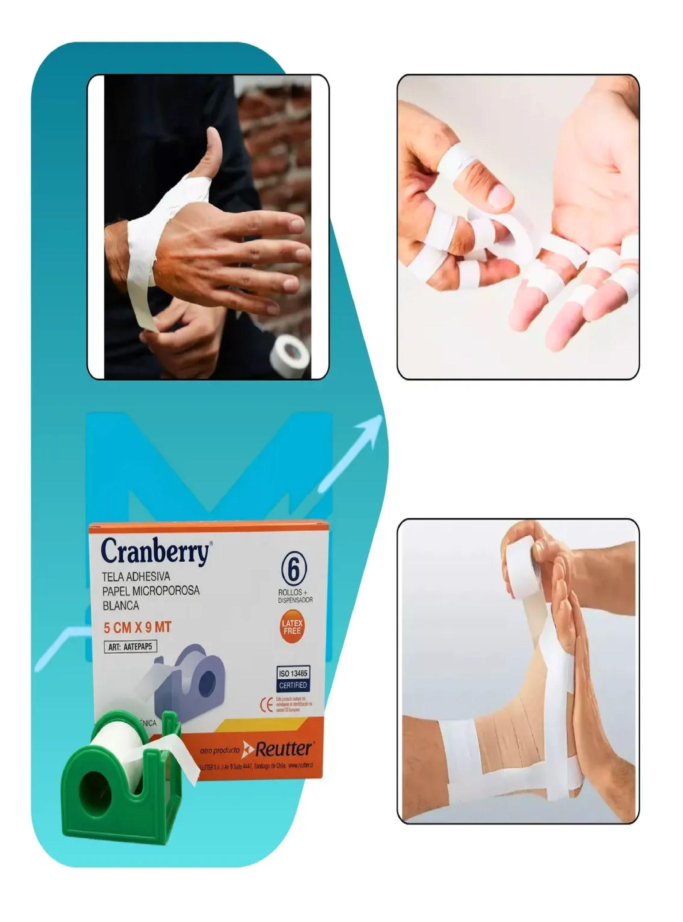 Tela Adhesiva Papel Microporosa 5cm Cranberry Pack 6 Unid-3