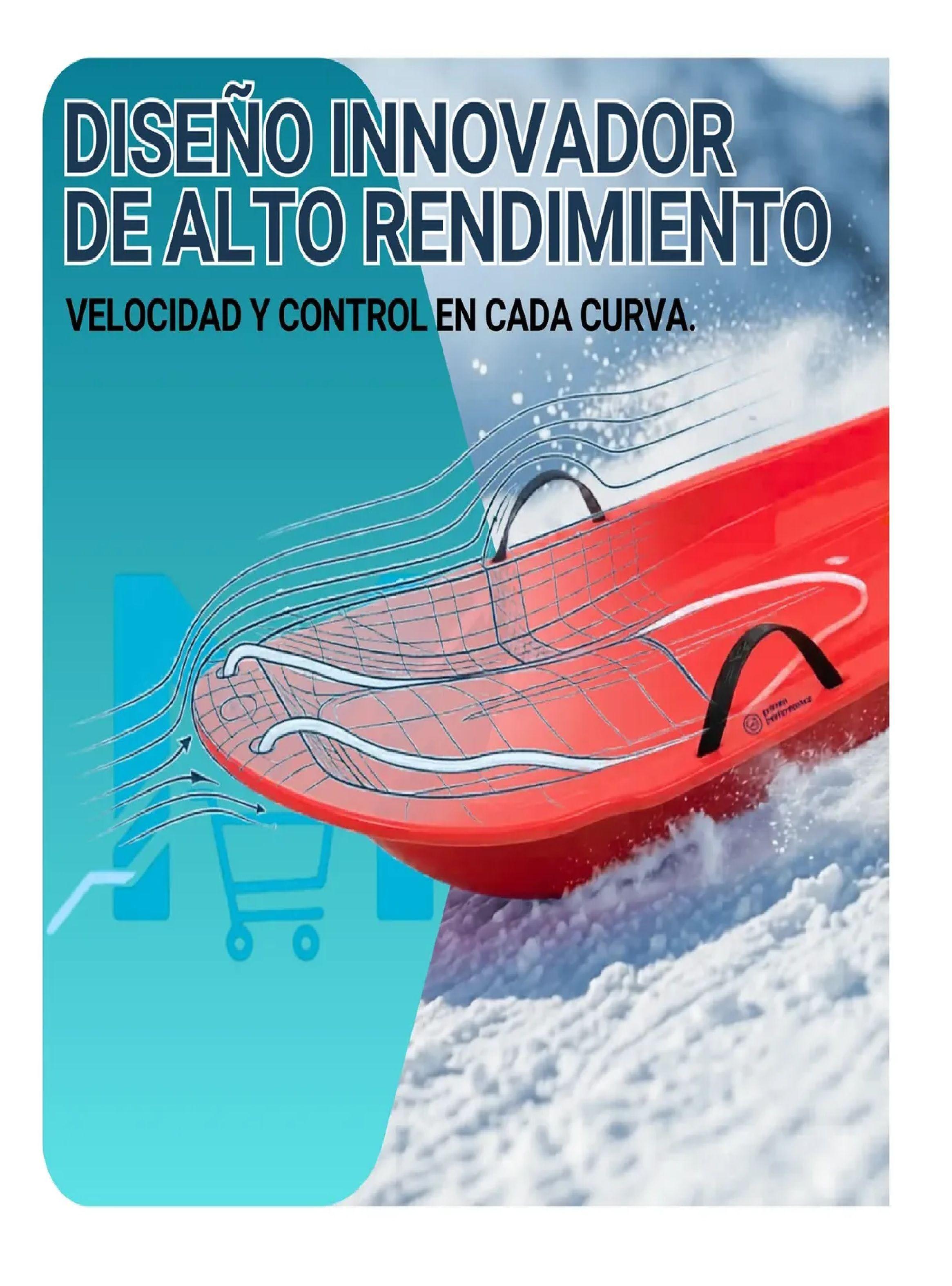 Trineo Nieve Deslizante Con Agarre Y Cuerda Ni os Y Adultos Rojo-3