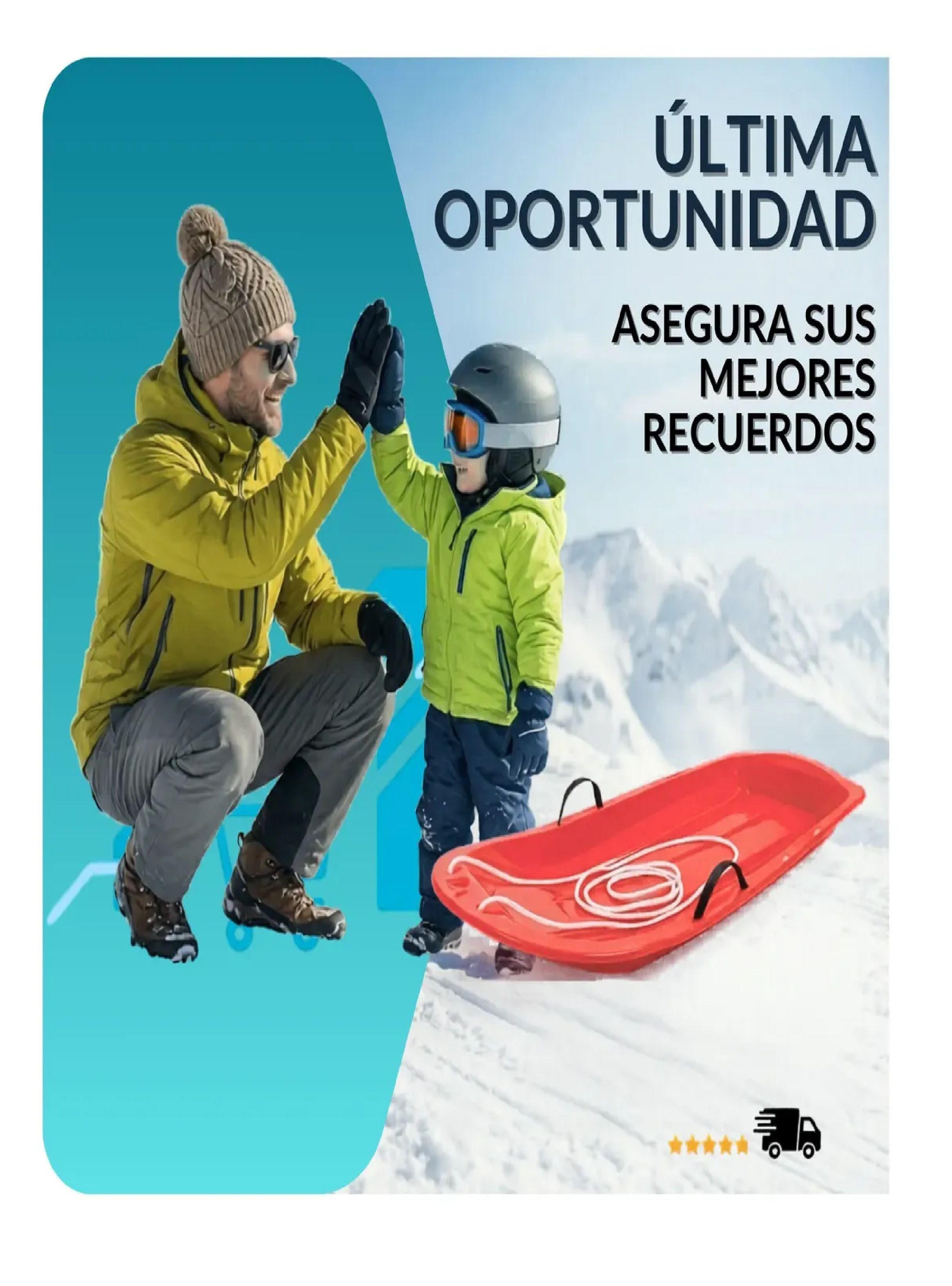 Trineo Nieve Deslizante Con Agarre Y Cuerda Ni os Y Adultos Rojo-4