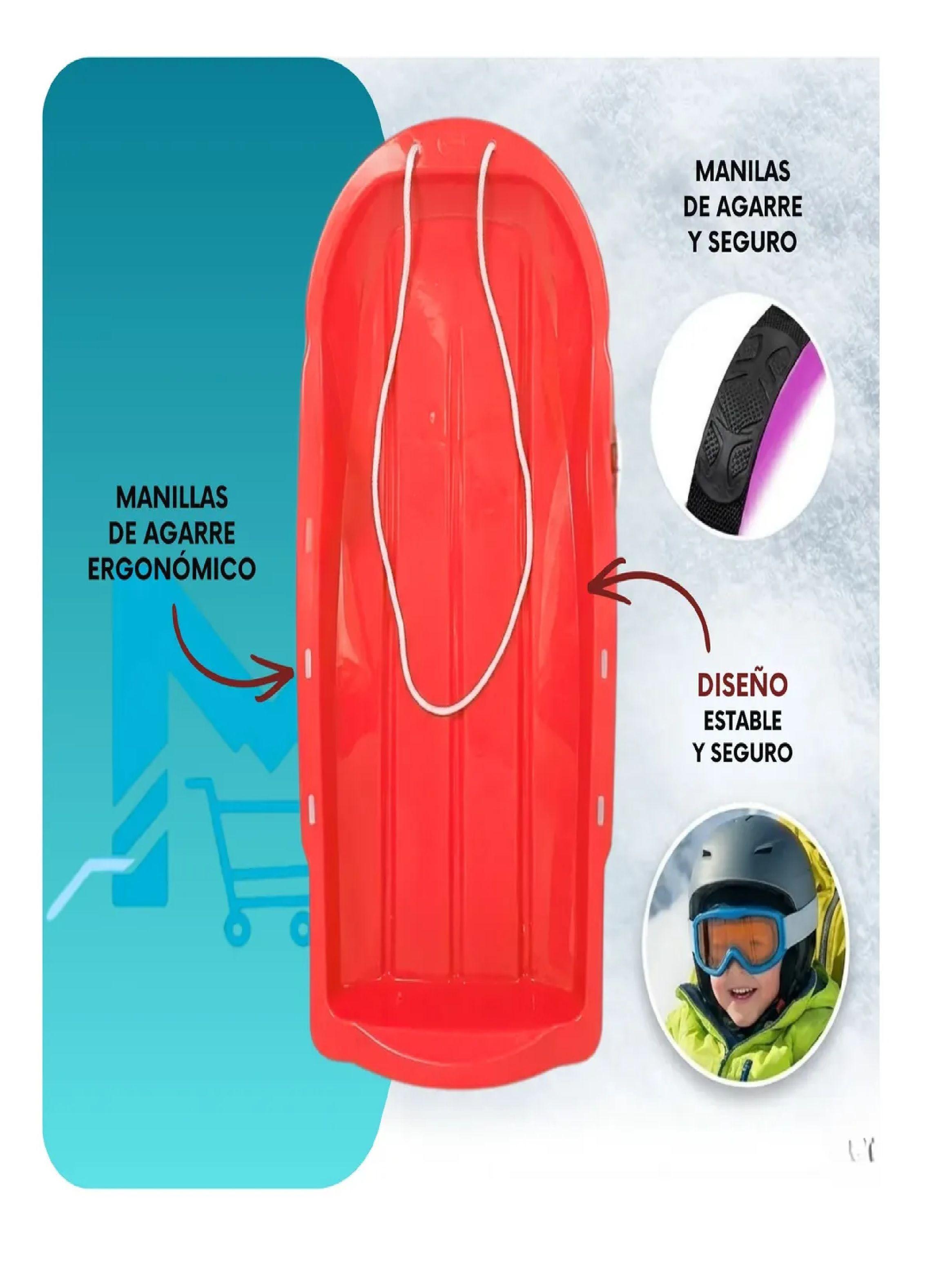 Trineo Nieve Deslizante Con Agarre Y Cuerda Ni os Y Adultos Rojo-5