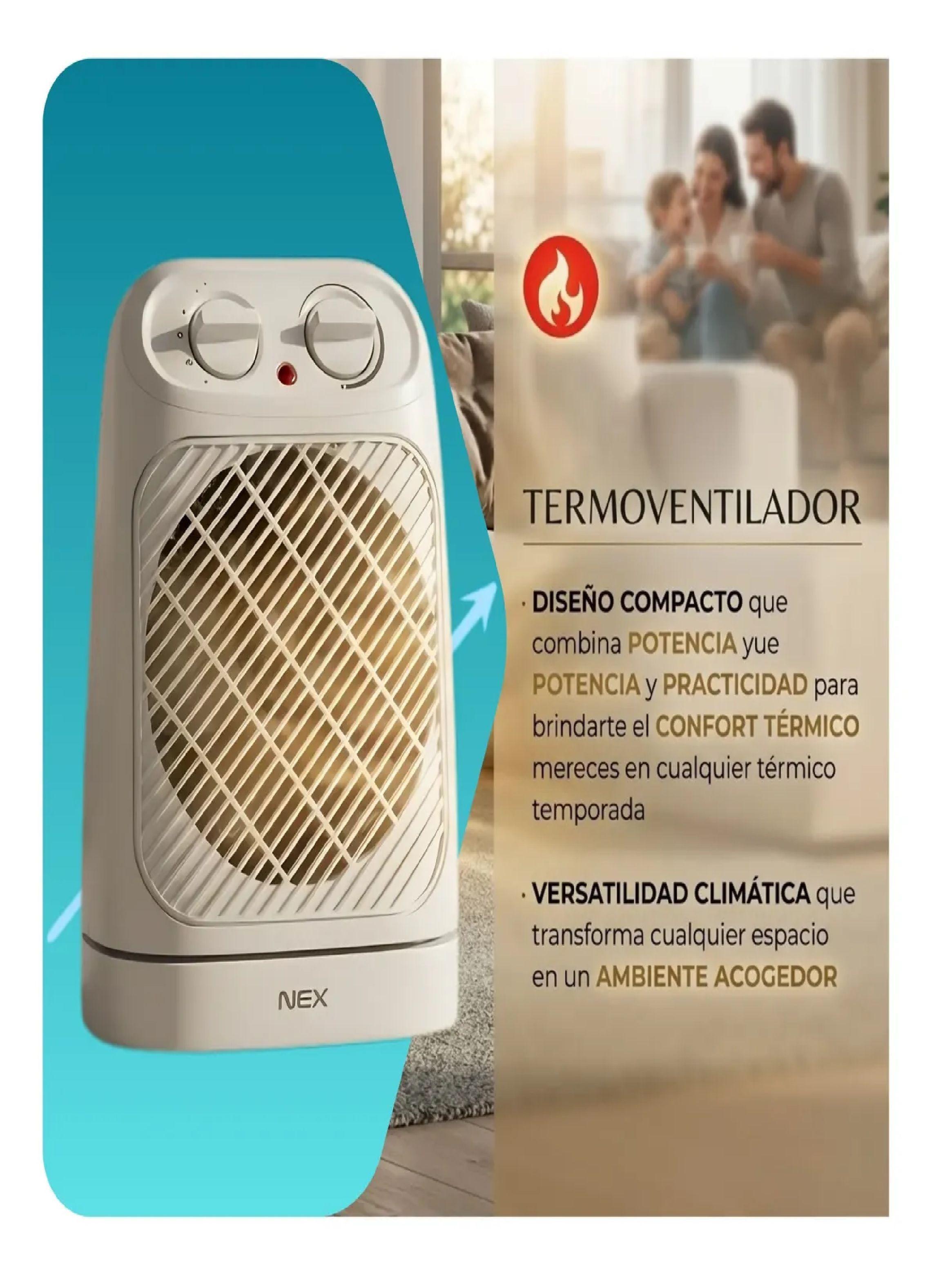 Pack 2 Termoventilador Nex 2000w Oscilante Calor Inmediato-3