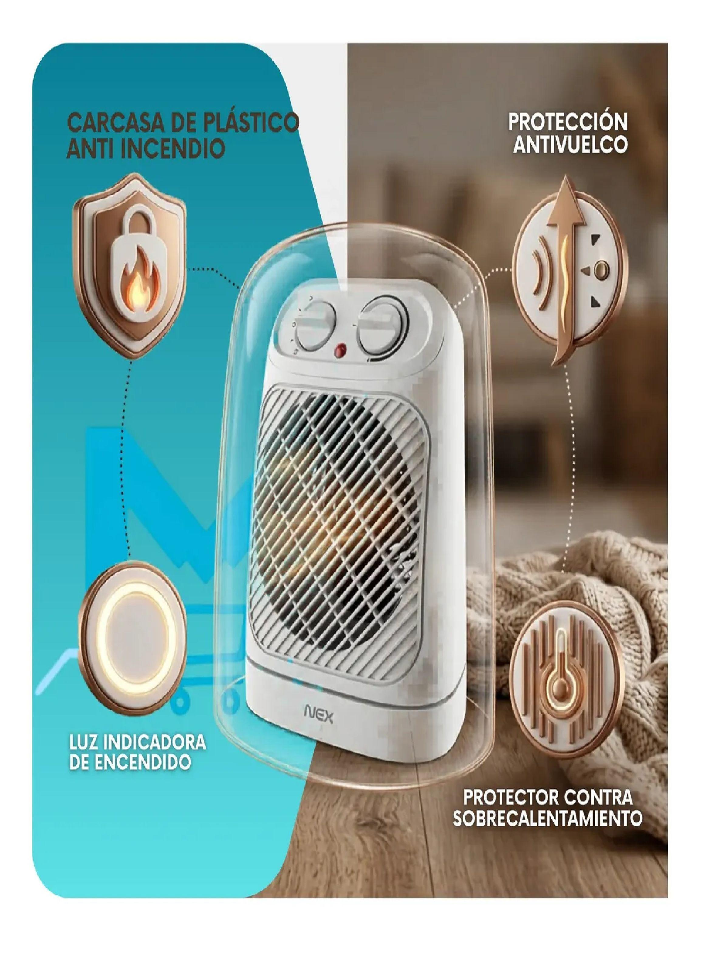 Pack 2 Termoventilador Nex 2000w Oscilante Calor Inmediato-4