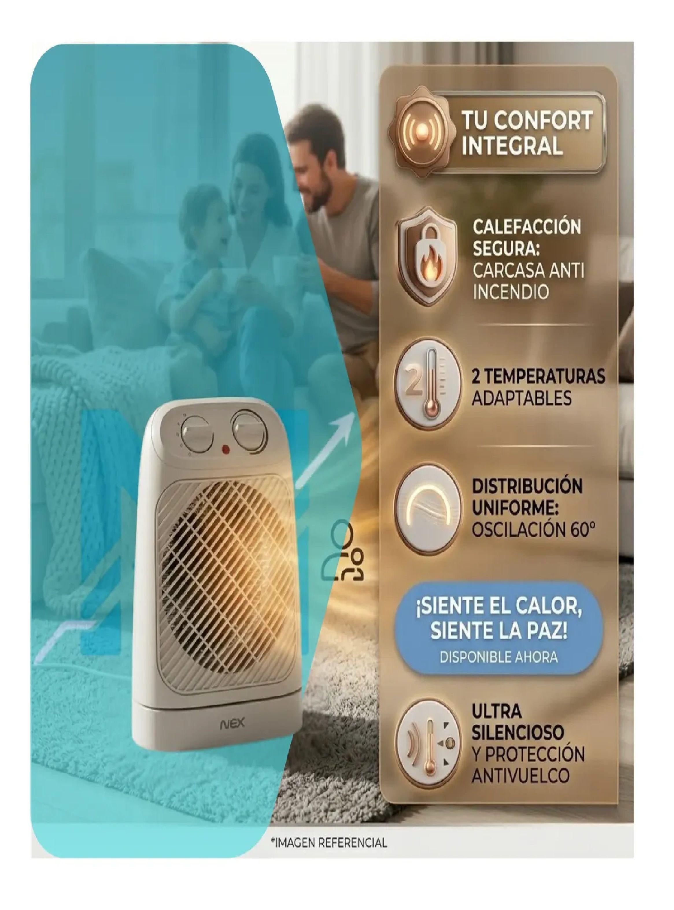 Pack 2 Termoventilador Nex 2000w Oscilante Calor Inmediato-5