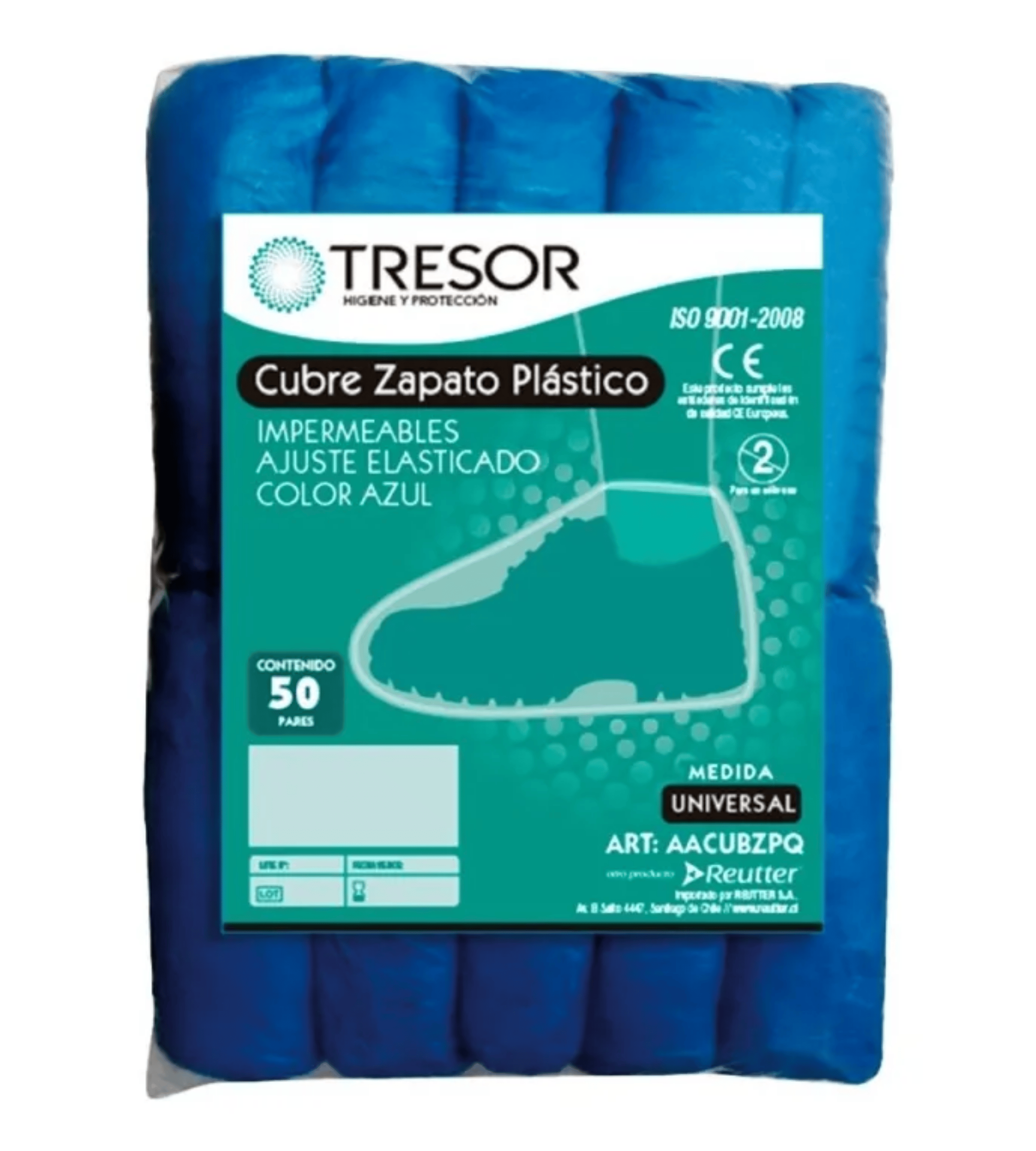 Cubre Zapato Tresor 500 Unidades Antideslizante Impermeable Azul Unica-3