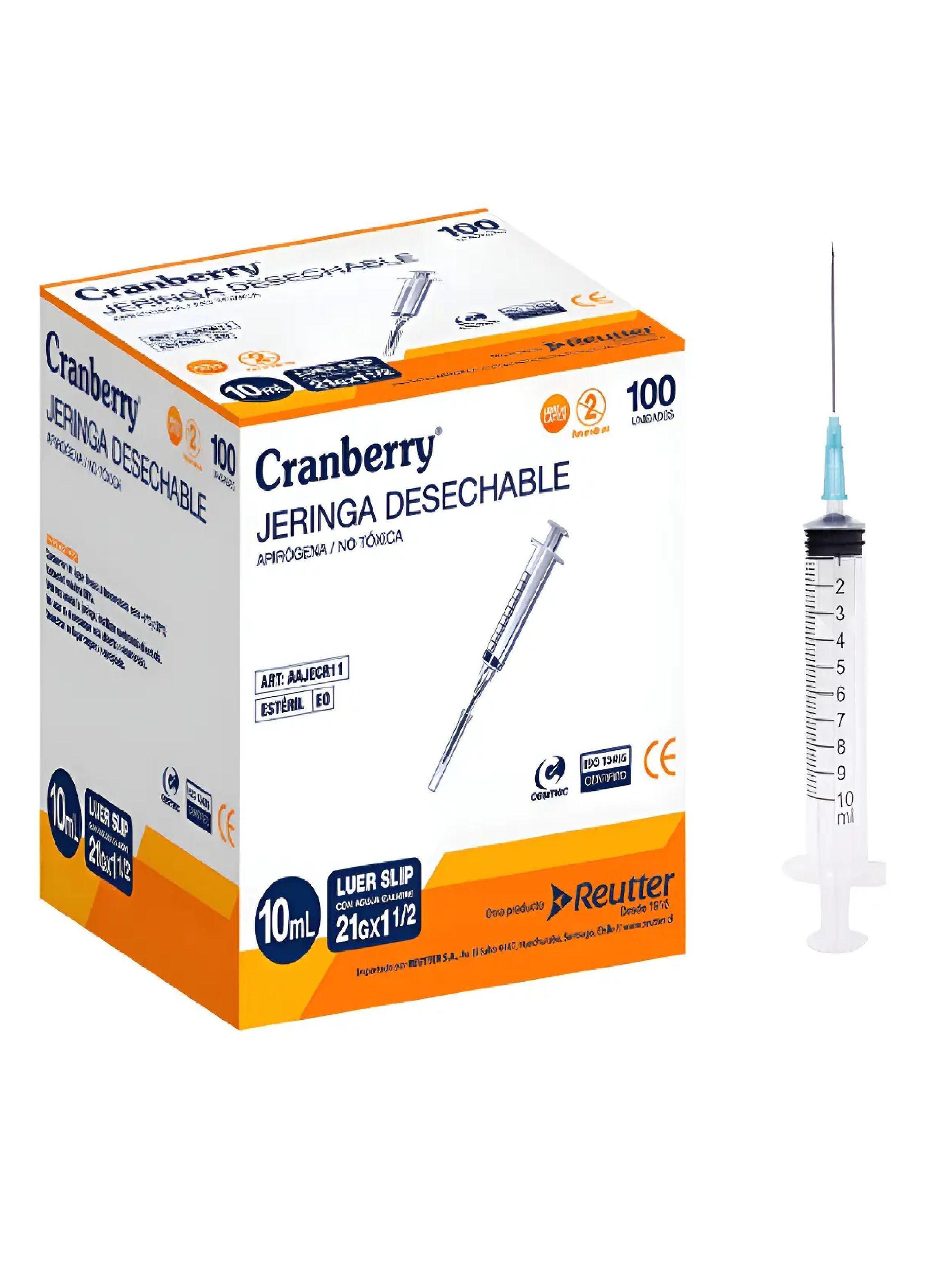 Jeringa Desechable Luer Slip 10cc 21g X 1 Media Caja 100 Unid-0