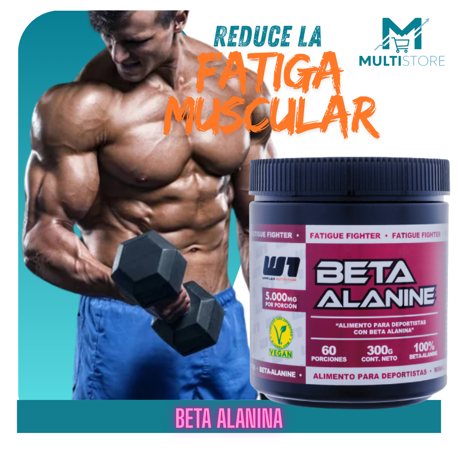 Beta Alanina 300 G Winkler Nutrition Potencia Y Resistencia sabor Neutro-4