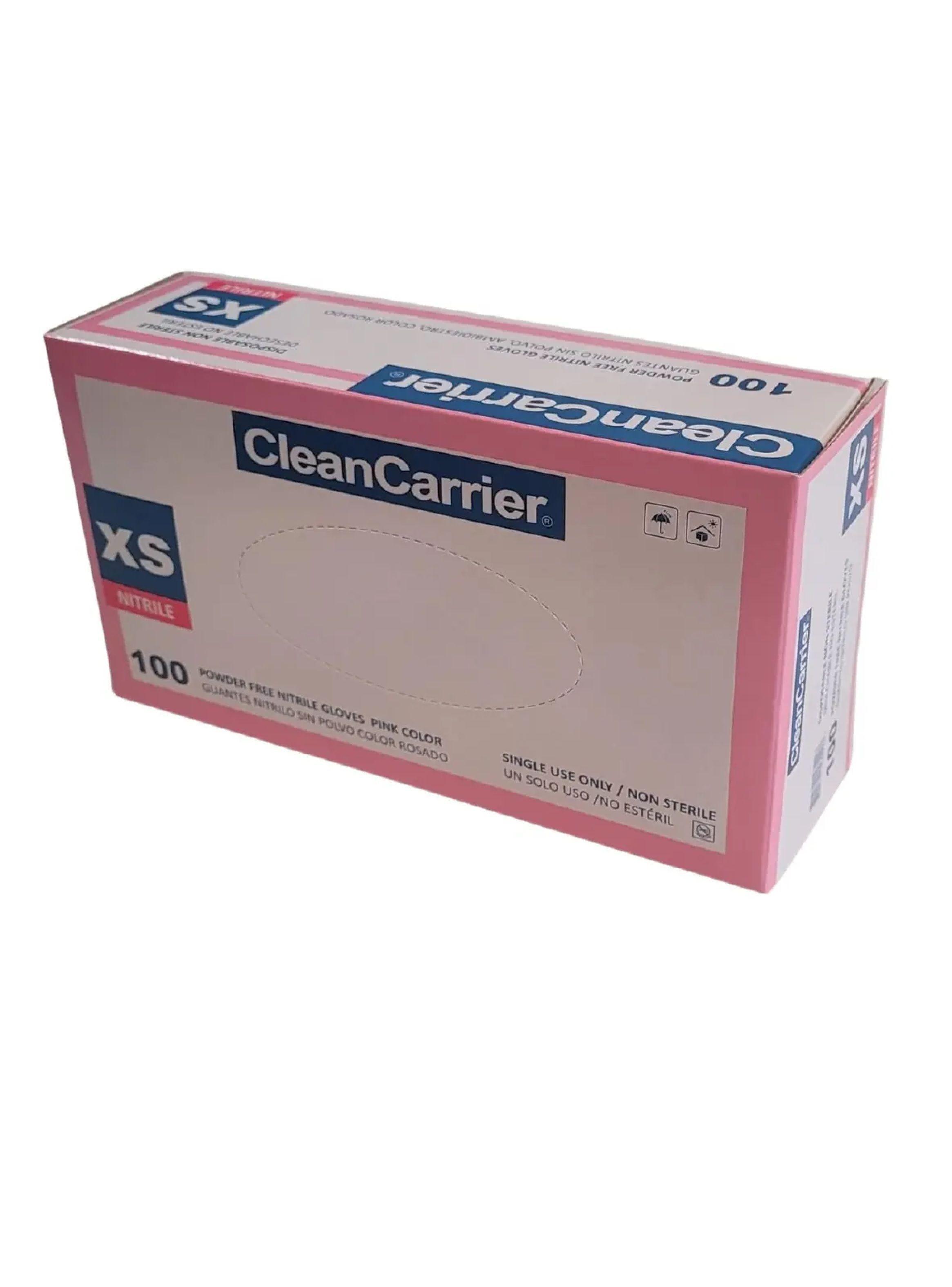 Guantes Nitrilo Rosado Xs Cleancarrier Sin Polvo 100 Uni-3