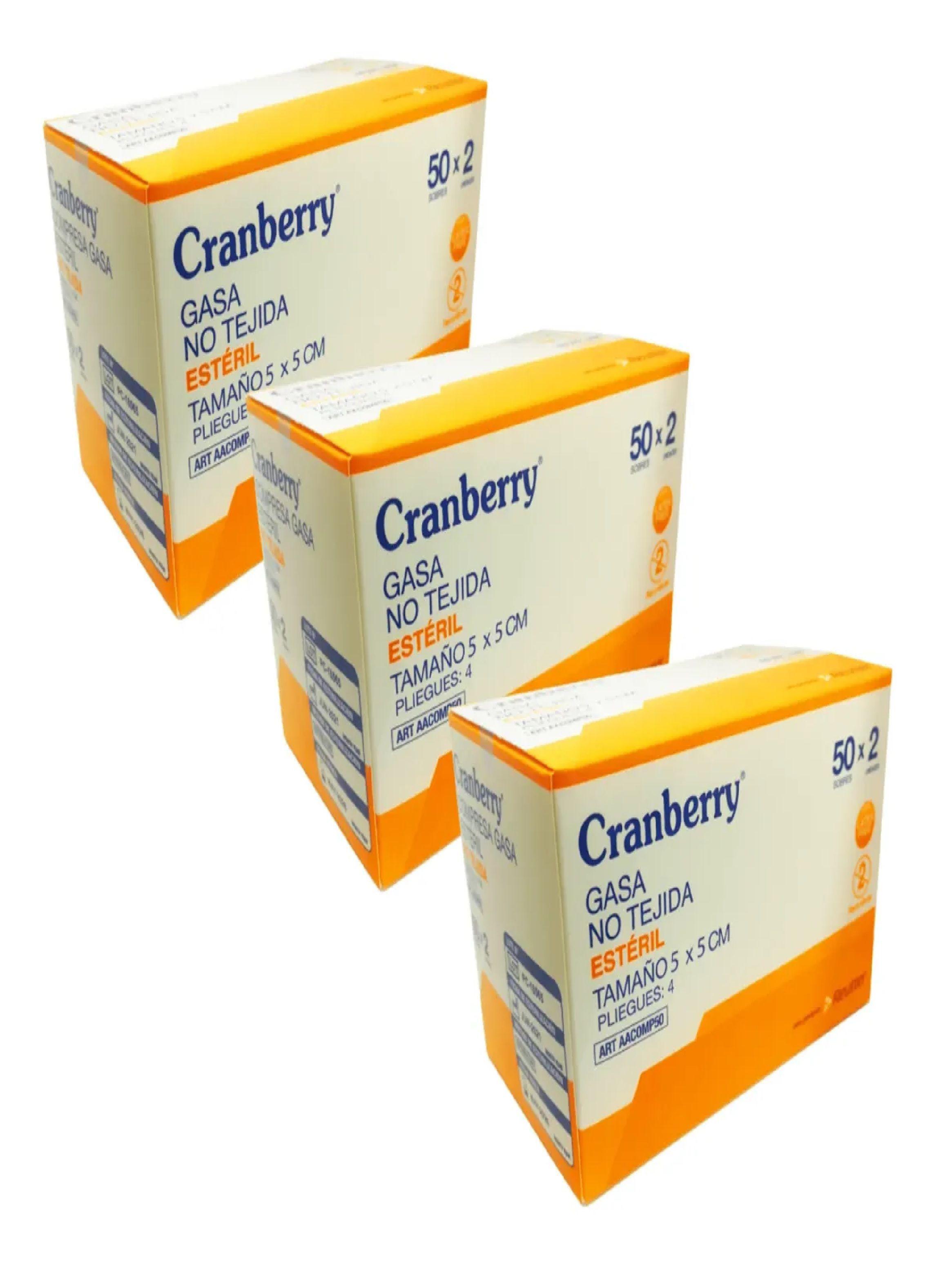 Cajas Gasa No Tejida Est ril 5x5 Cranberry 150 Sobres-0