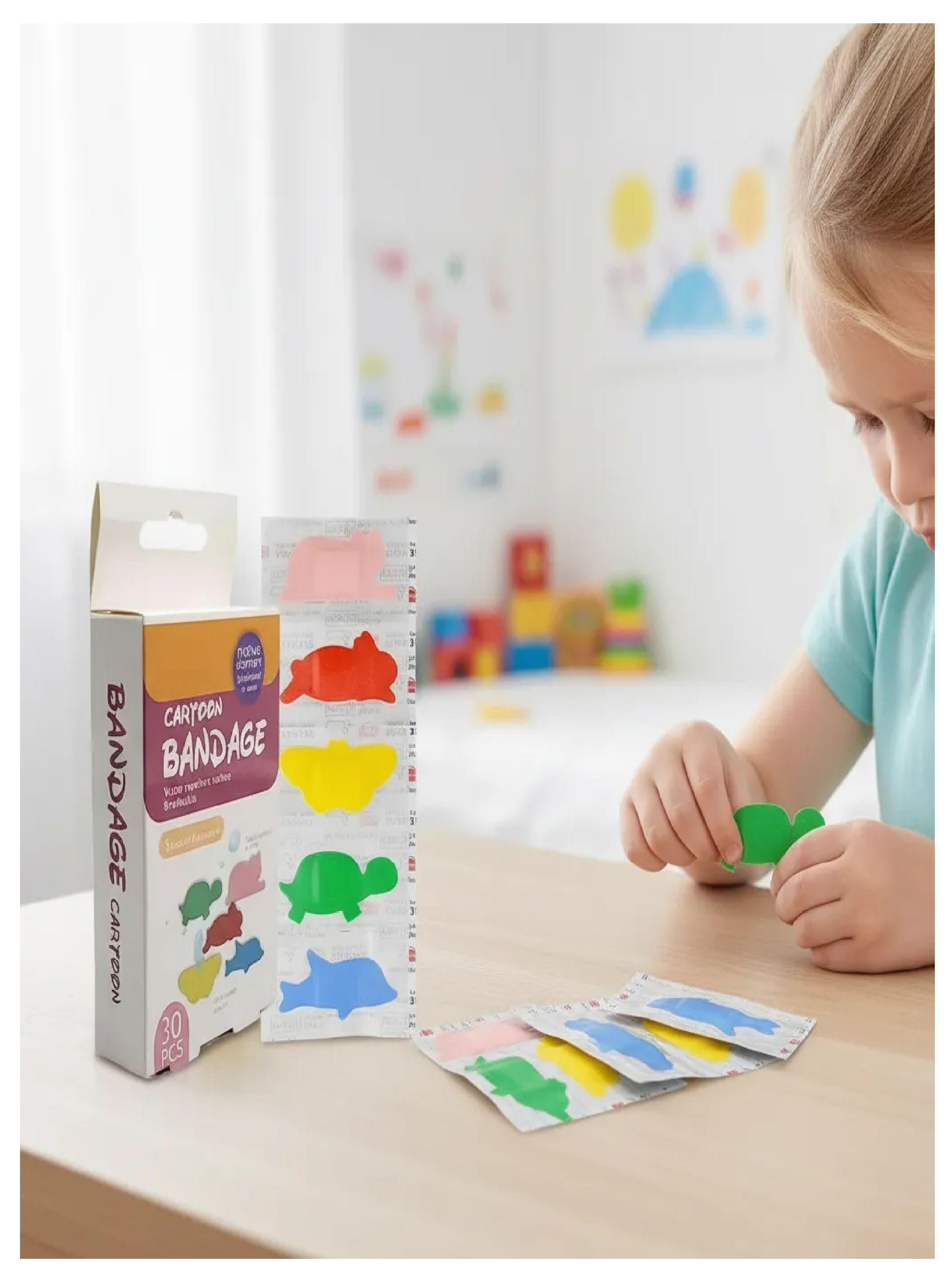 Pack 30 Parches Curitas 5 Formas Animales Aprueba De Agua-3