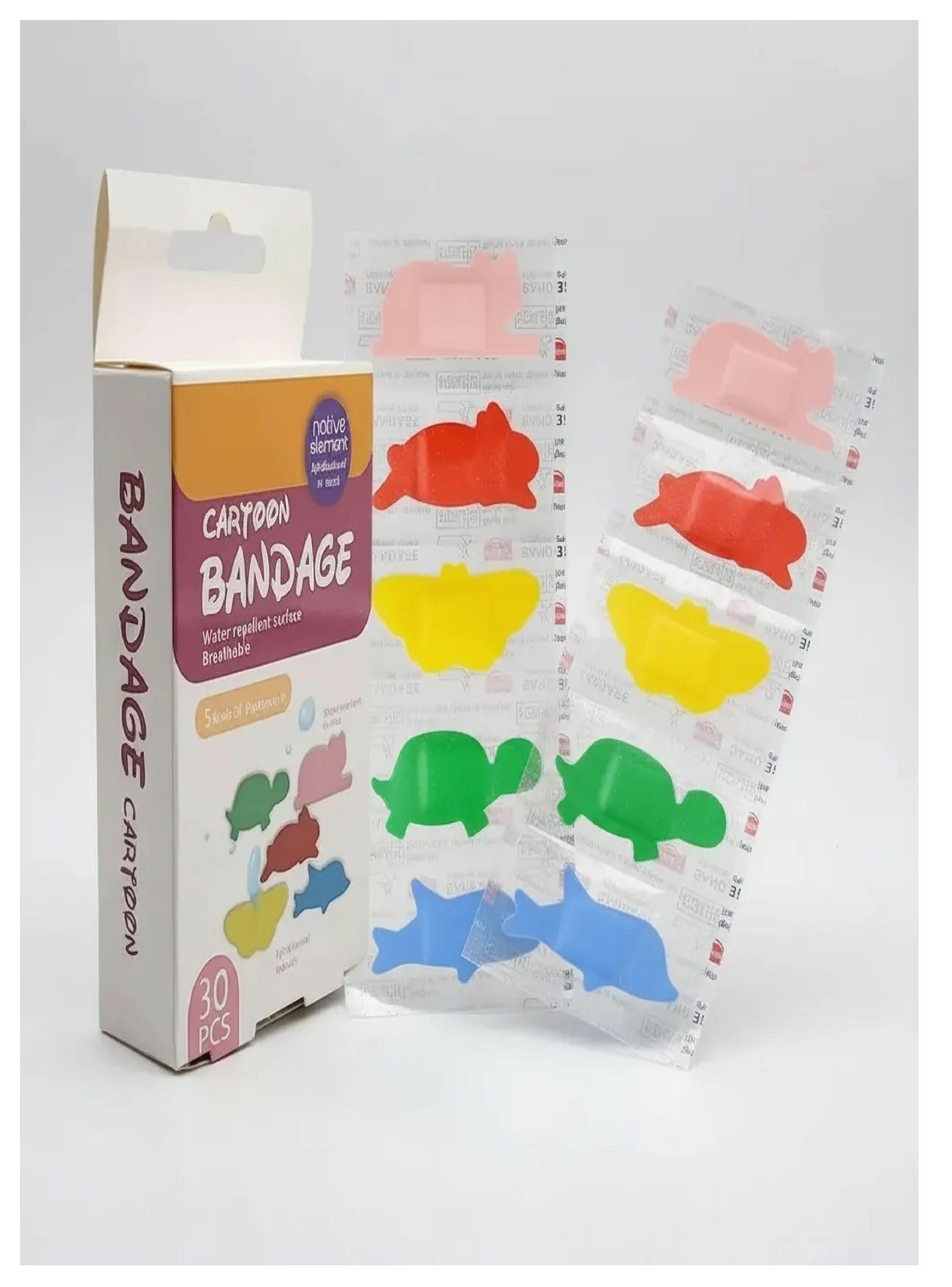 Pack 30 Parches Curitas 5 Formas Animales Aprueba De Agua-5
