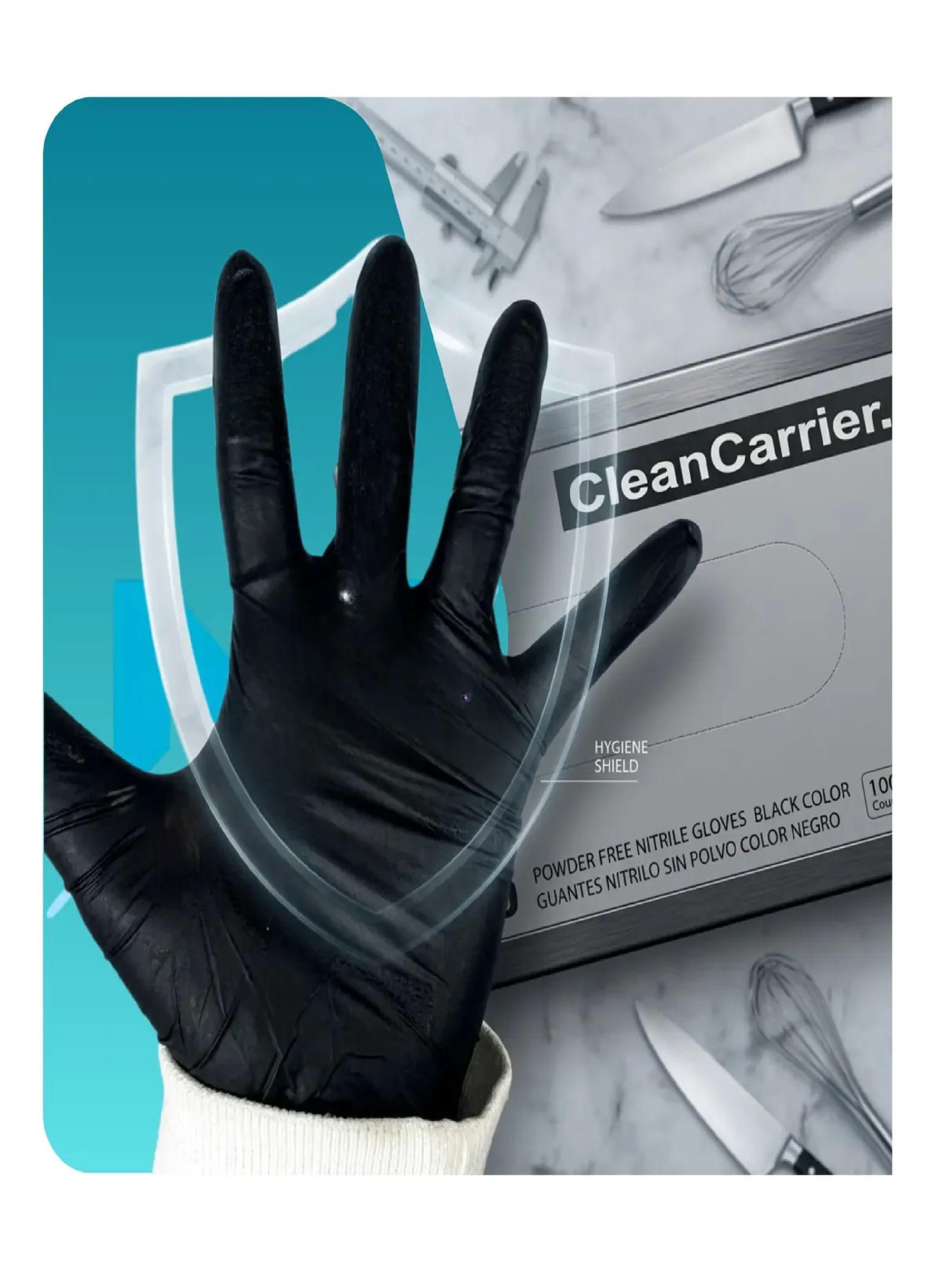 Guantes Nitrilo Negro Sin Polvo Talla Xl Cleancarrier 1000u-2