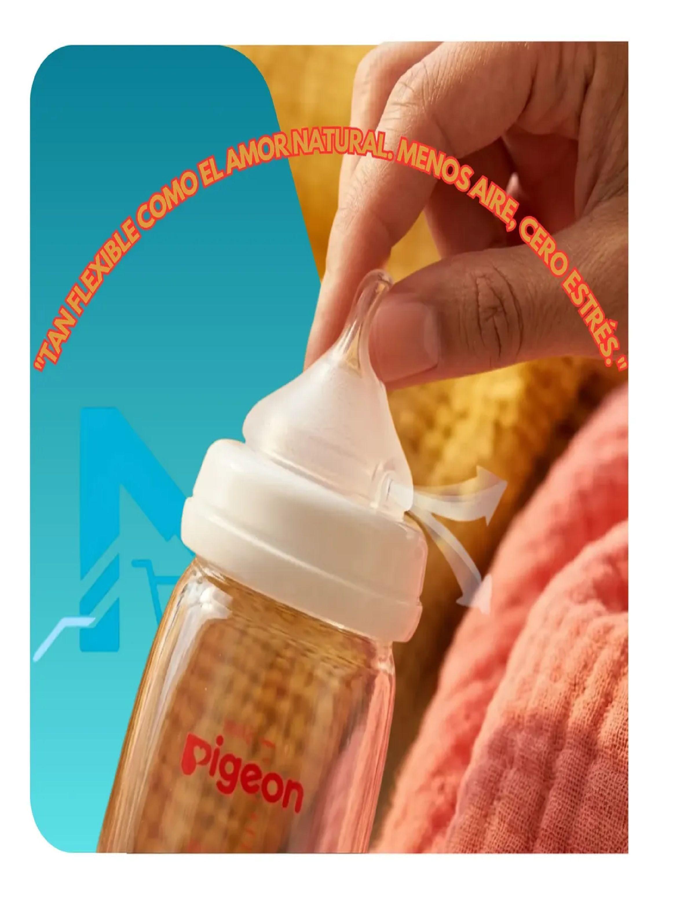 Biber n Vidrio Pigeon Boca Standard 240ml Flexible Mamadera-3